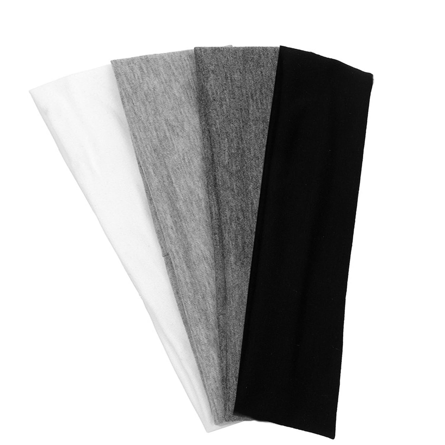 Hexchasty Women's Headbands - Soft Stretchy Fabric Hair Bands for Women - Cute Fashion Headwraps for Yoga, Running, Workouts & Daily Wear - Black & White Colors - Perfect for Sports, Fitness & Casual Style