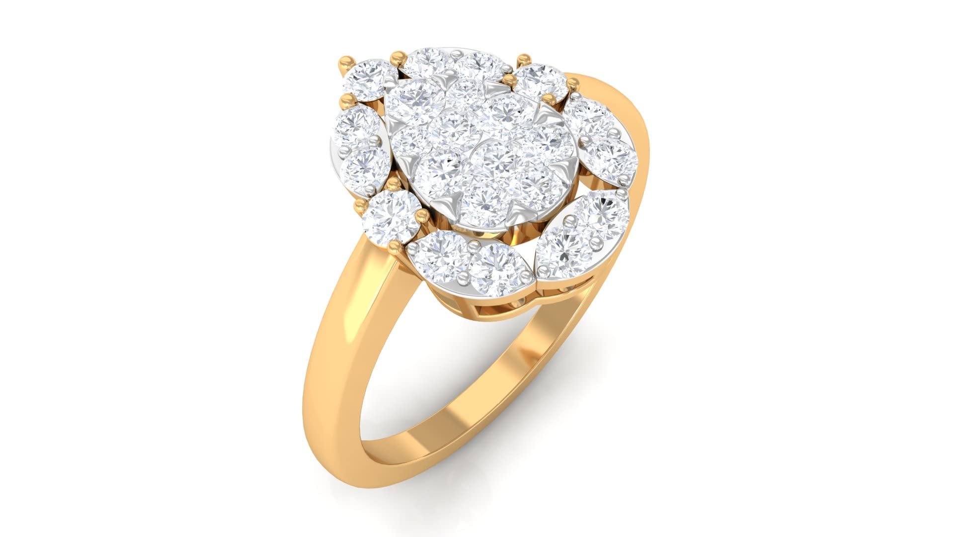 Certified Pear Shape Diamond Engagement Ring for Women - 14K Solid Gold, Elegant Illusion Setting - Perfect for Proposals, Anniversaries & Special Occasions