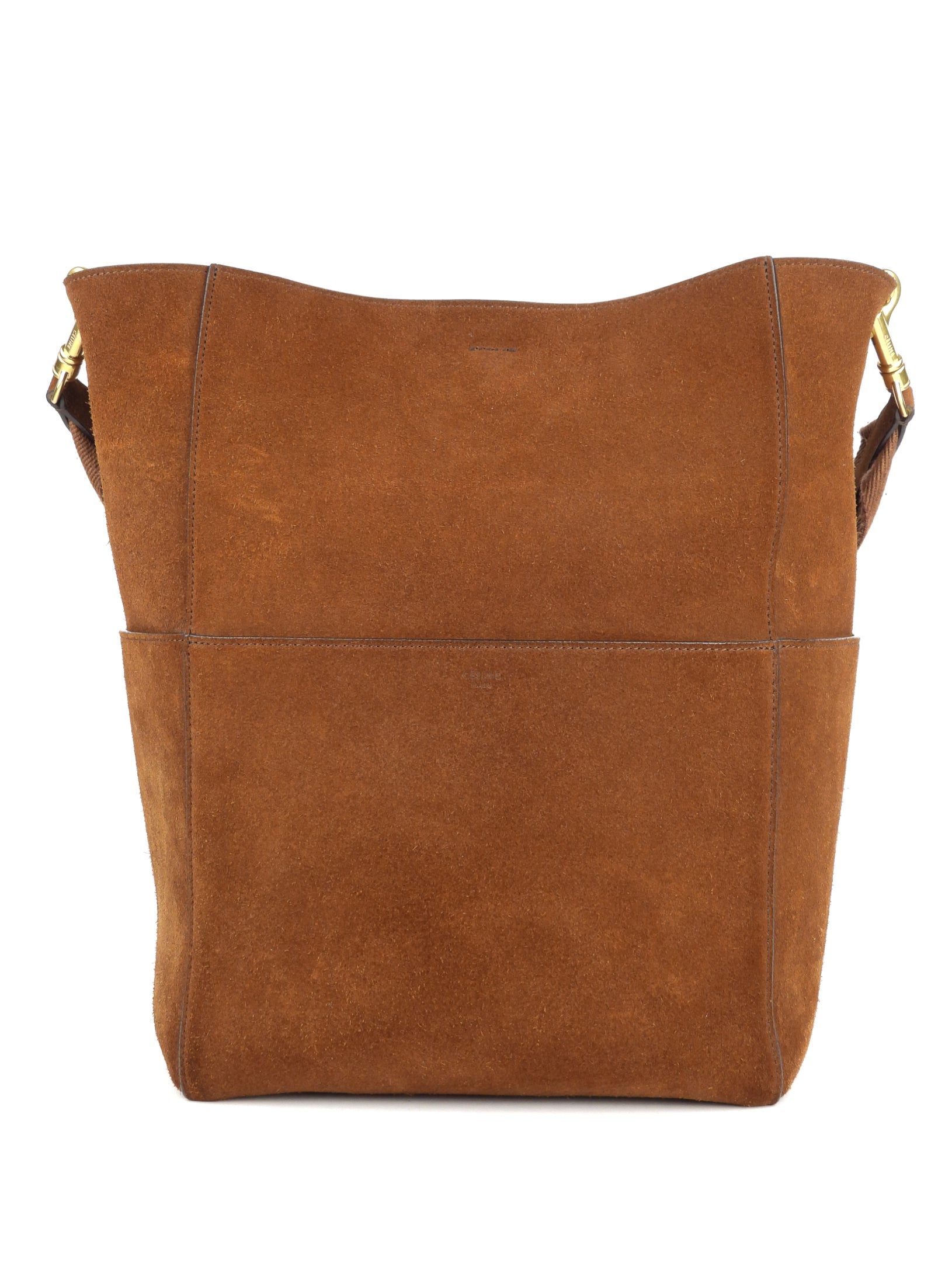 Celine Brown Suede Leather Large Sangle Seau Shoulder Bucket Bag for Women | Luxury Designer Handbag | Perfect for Work, Travel & Evening Out