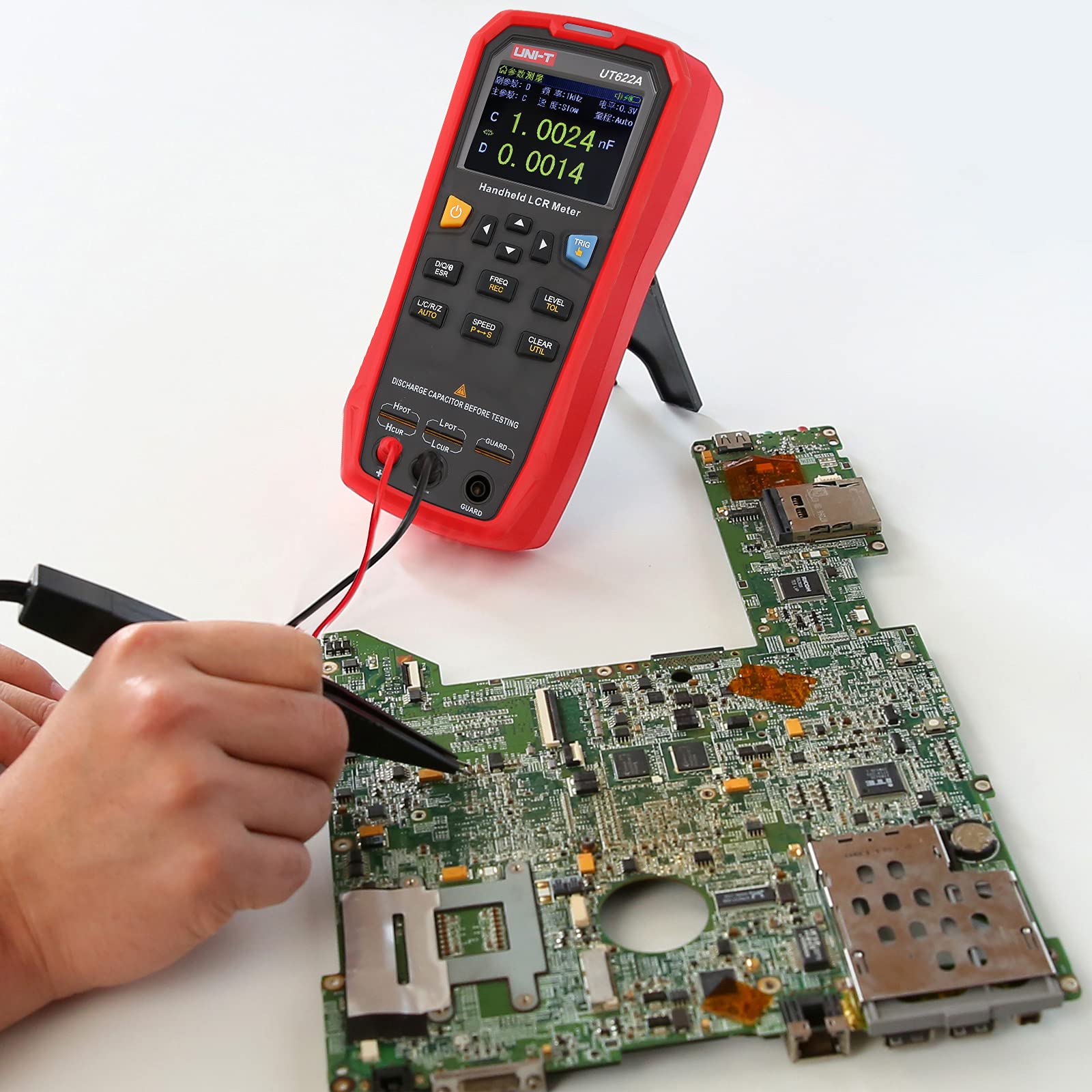 UNI-T UT622A Digital LCR Meter - Handheld Inductance Capacitance Resistance Tester with High Precision, Backlight & Data Hold | Industrial Component Testing, Capacitor ESR Meter for Electronics Repair & Circuit Analysis