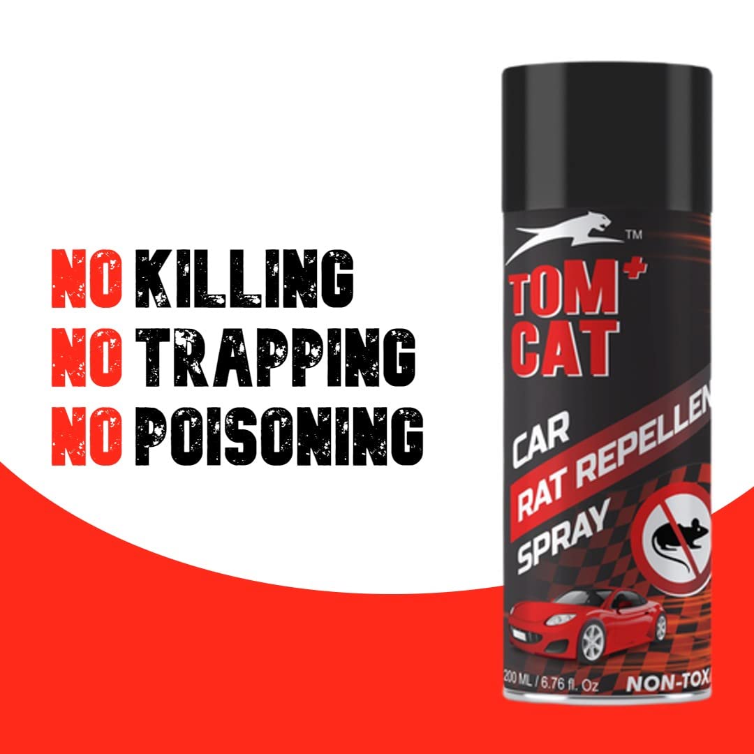 Tom Cat No Entry Rat Repellent Spray - 100ml | Non-Toxic Rodent Repellent for Cars, Trucks, Buses & Motorcycles | Protects Wires & Engine from Rats | Safe & Effective Pest Control Solution | Ideal for Garage, Parking & Outdoor Vehicle Protection | Pack of 1 (6X Formula)