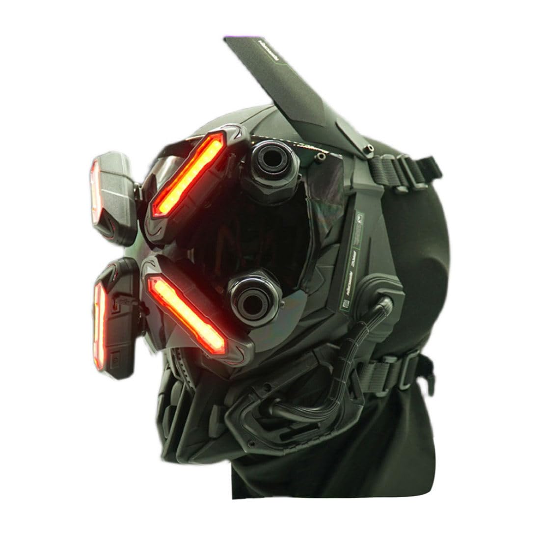 Technic Future Punk Mask - Rechargeable LED Cosplay Helmet for Men, Halloween & Christmas Costume Accessories - Perfect for Cosplay Events, Themed Parties, and Costume Contests