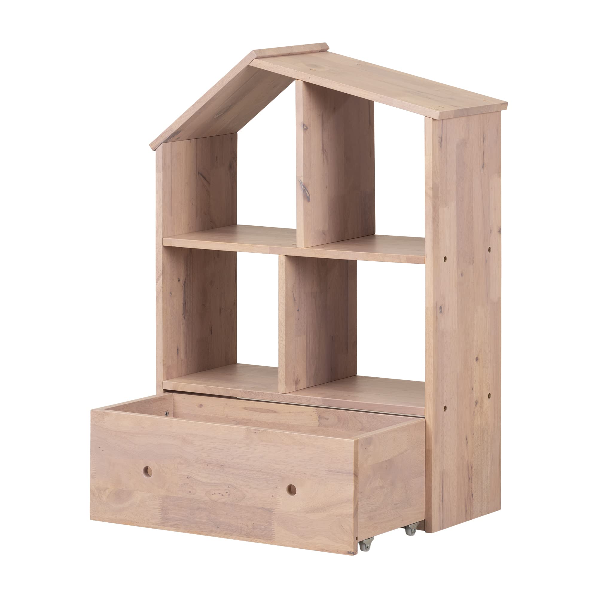 South Shore Sweedi 5-Shelf Bookcase with Storage Bin, Pink - Perfect for Kids' Room, Nursery, or Playroom Organization
