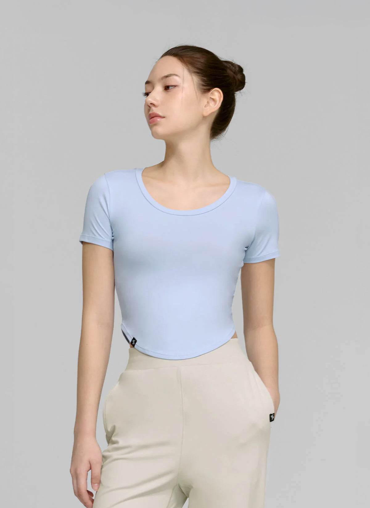 XELLA™ Women's Light Round Crop Top - Soft Stretchy Fit, Breathable Fabric (NEW COLORS) | Perfect for Yoga, Gym Workouts & Summer Outfits