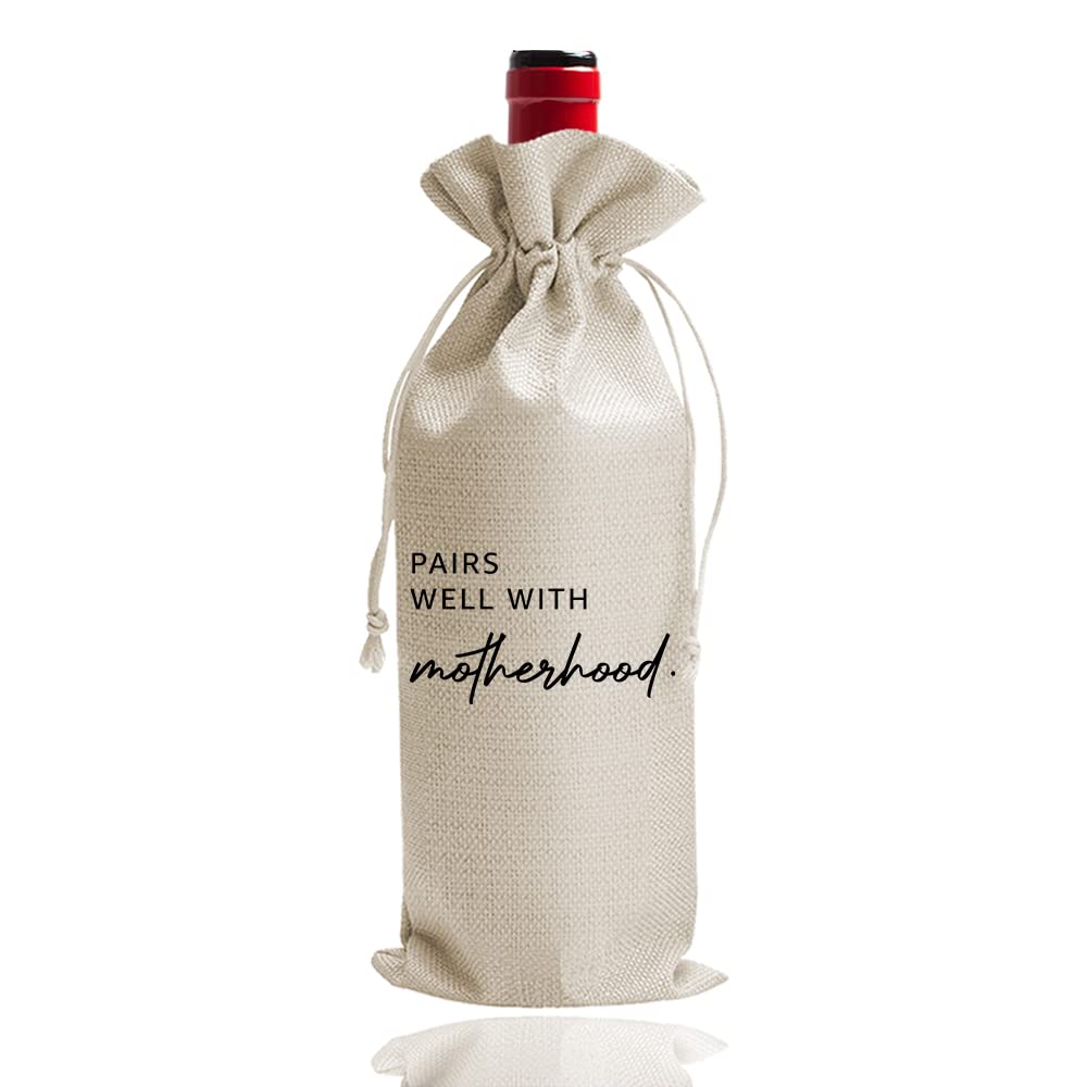 Funny New Mom Wine Gift Bag - Perfect Baby Shower Present for Mother Mama - Mother's Day & Mommy Gifts Box - Personalized Pregnancy Gift Ideas - Great for Celebrations & Special Occasions