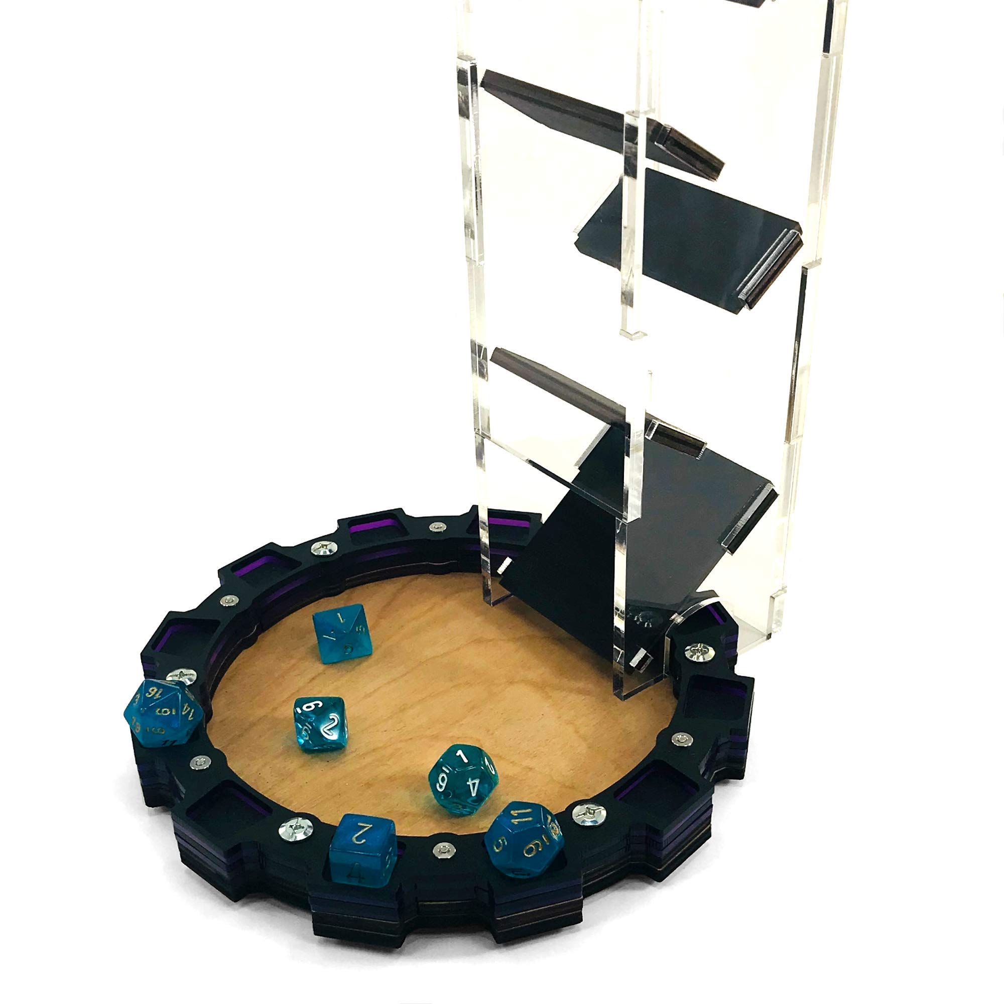 Premium Dice Tray with Sprocket Design - Perfect for Tabletop RPGs, Board Games & D&D Accessories - Durable Purple Gaming Mat for Dice Rolling (Ideal for Game Nights & Roleplaying Sessions)