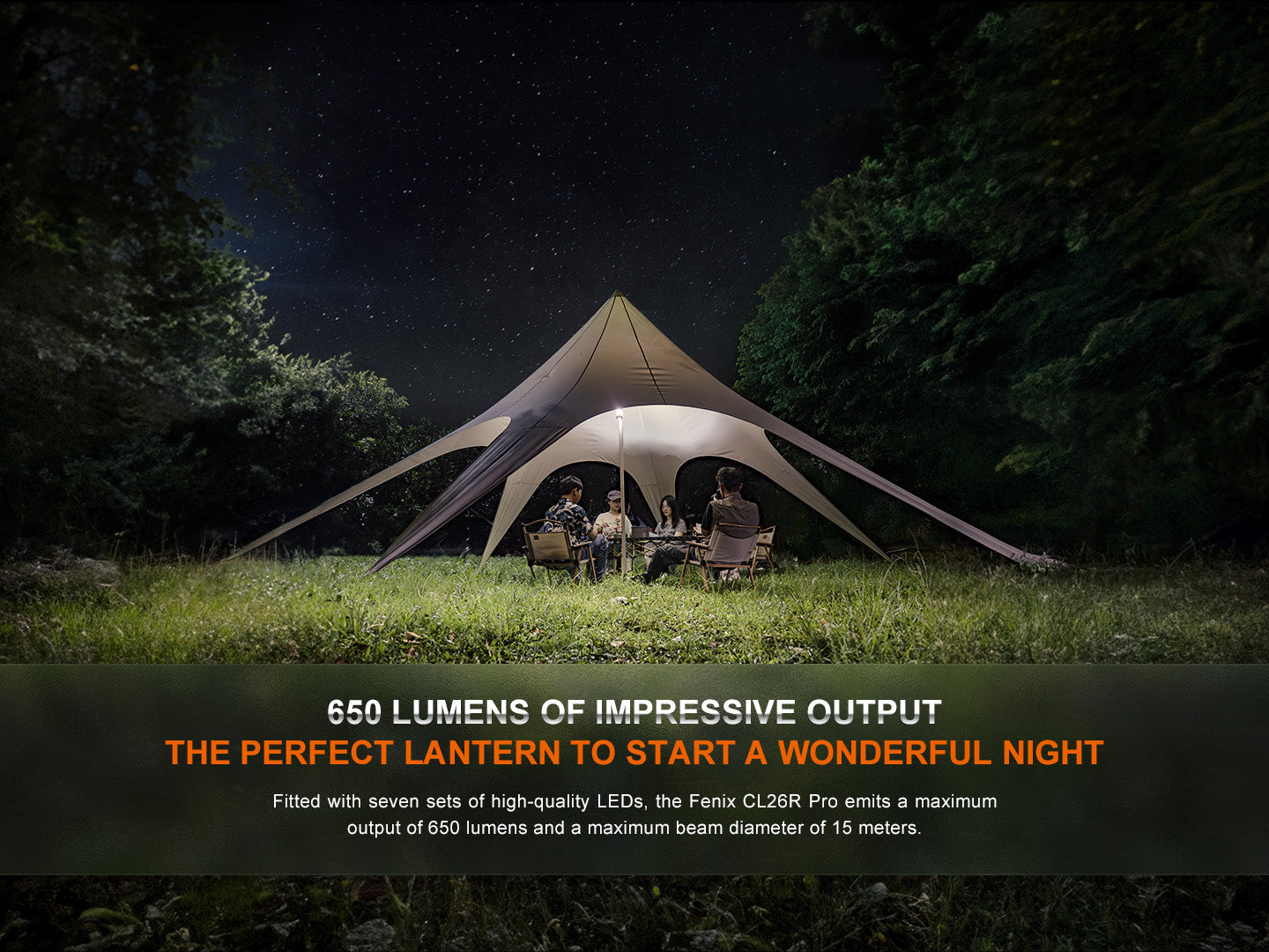 Fenix CL26R PRO Rechargeable LED Camping Lantern - 500 Lumens, USB-C Charging, Waterproof for Outdoor Adventures, Hiking, Emergency & Backpacking