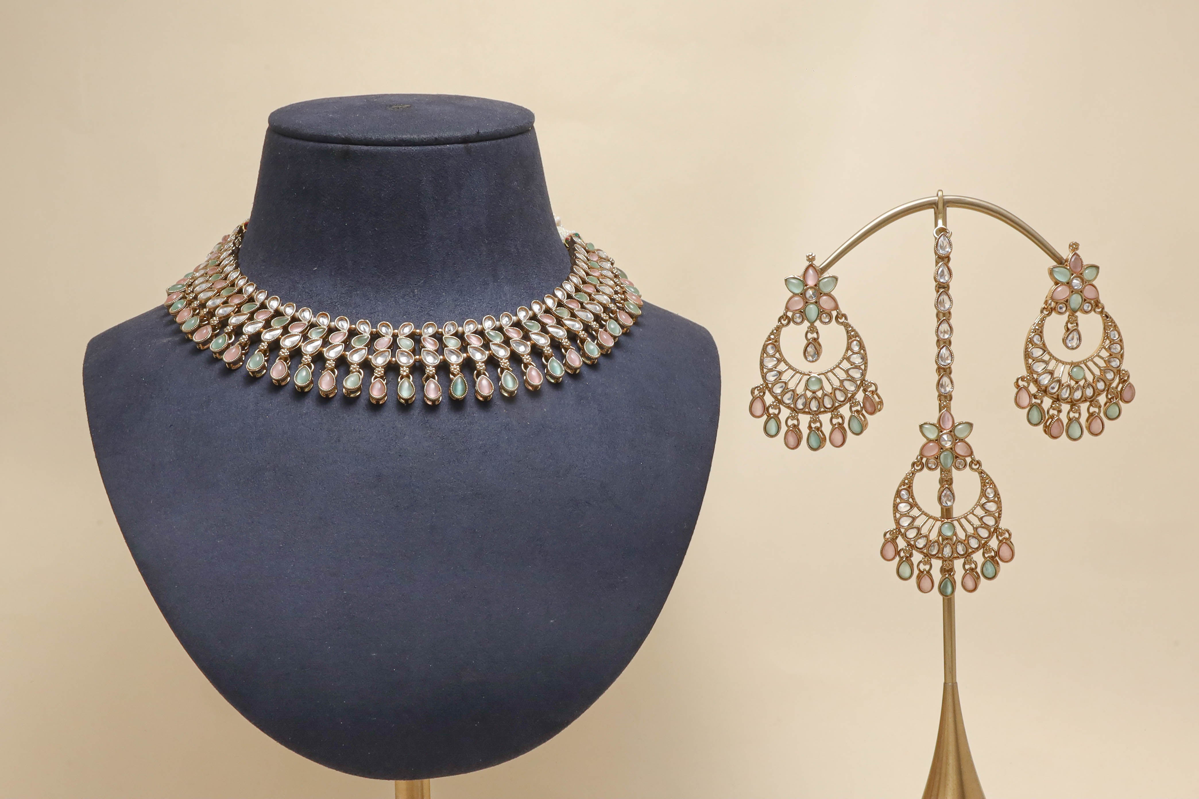 BHAVYA POLKI Full Set Jewelry - Exquisite Indian Kundan Necklace Set for Women | Perfect for Weddings, Parties & Festive Occasions