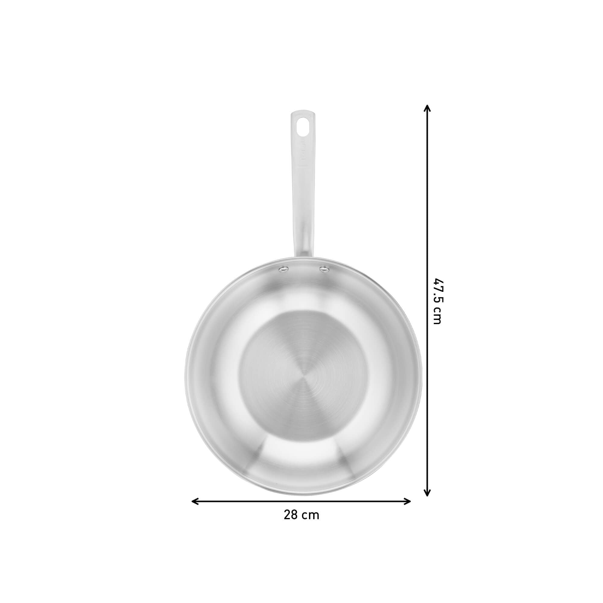Tefal Virtuoso 28cm Stainless Steel Induction Wok Pan - Uncoated Professional Cookware for Stir-Frying, Sautéing & Asian Cuisine