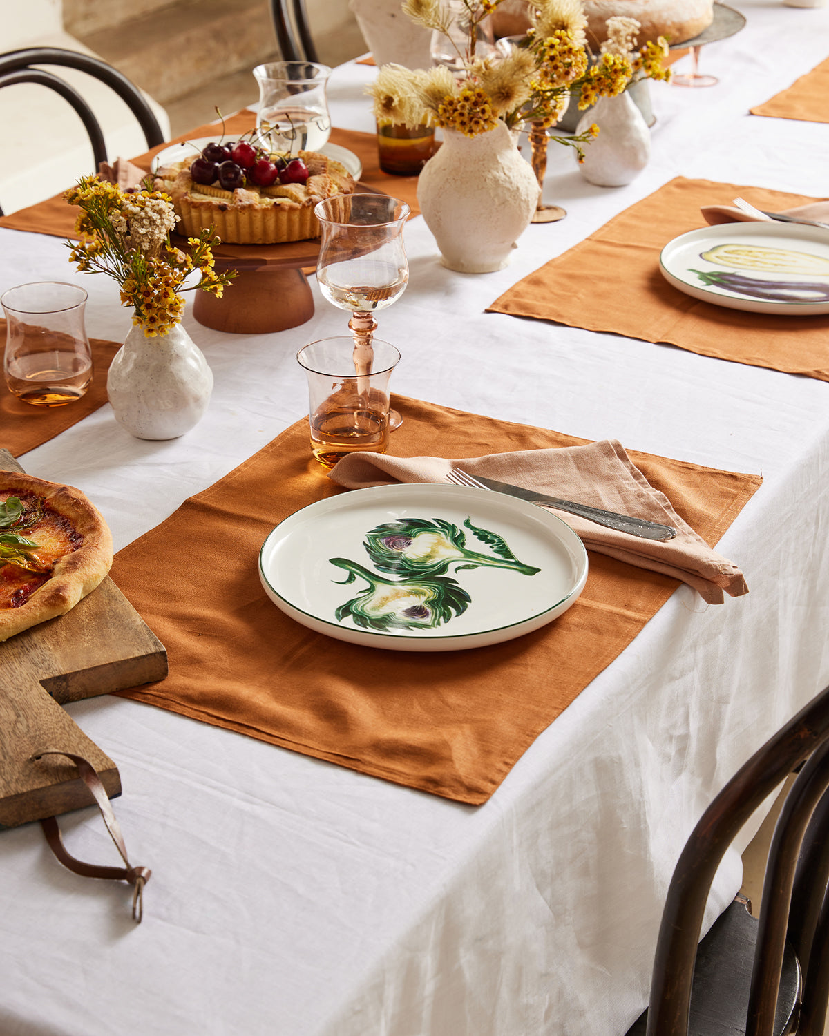 Premium 100% French Flax Linen Napkins Set of 4 - Eco-Friendly Terracotta Table Linens for Dinner Parties, Weddings & Upscale Dining
