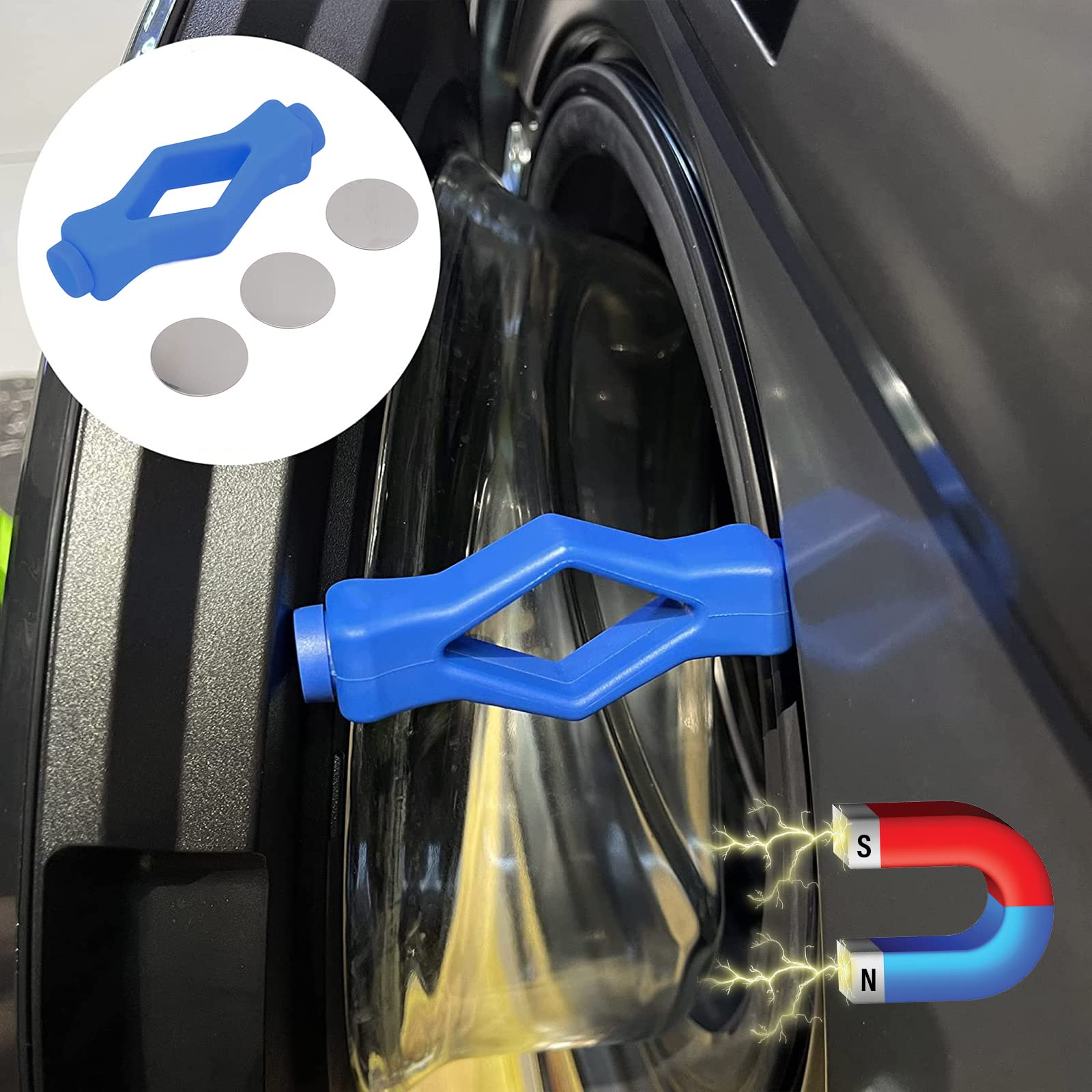 Pilipane Front Load Washer Door Prop - Flexible Single Port Washer Door Stopper to Keep Front Load Washer Open & Dry, Prevent Mold & Odor (Blue) - Perfect for Laundry Rooms, Basements & Apartments