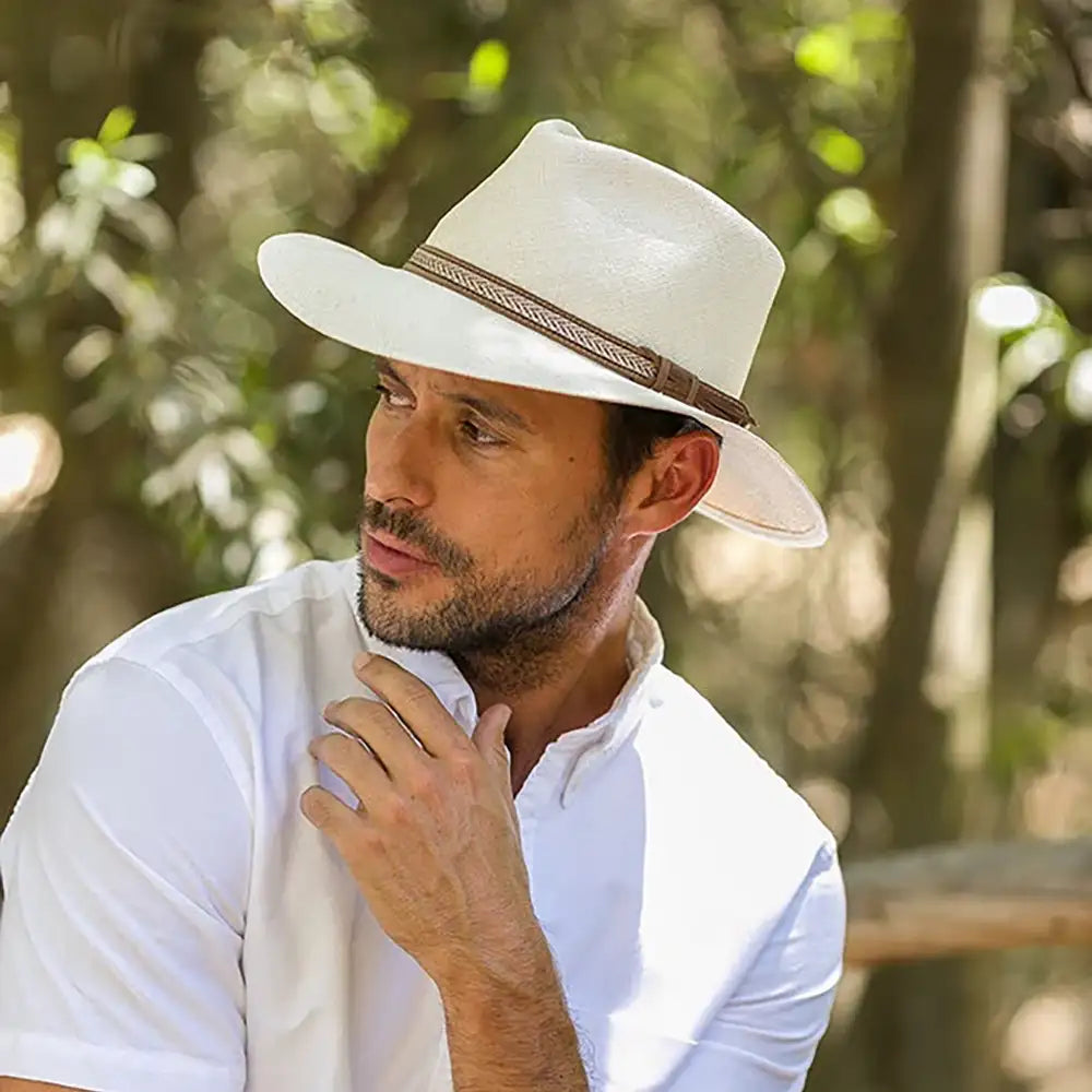 California Hats Boston Panama Straw Outback Fedora Hat for Men & Women - Summer Beach, Travel, Outdoor Sun Protection Accessories