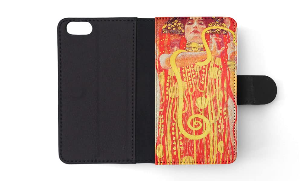 Klimt University of Vienna Ceiling Paintings Flip Wallet Phone Case for Apple iPhone 5/5S/SE (2016) - Stylish Protective Cover with Card Slots | Perfect for Daily Use, Travel & Business