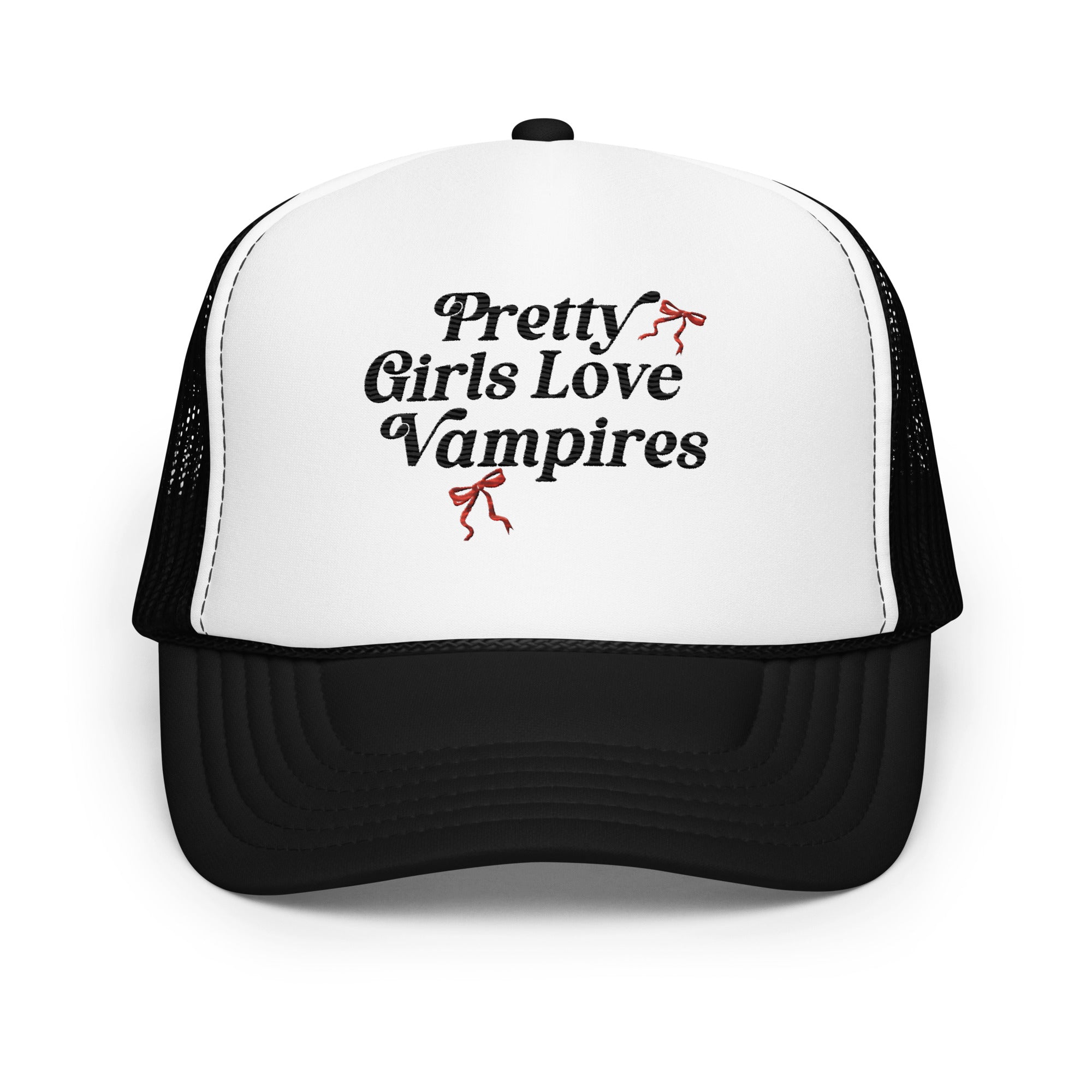 Stylish Vampire Trucker Hat for Women - Trendy Gothic Fashion Accessory for Concerts, Halloween & Everyday Wear