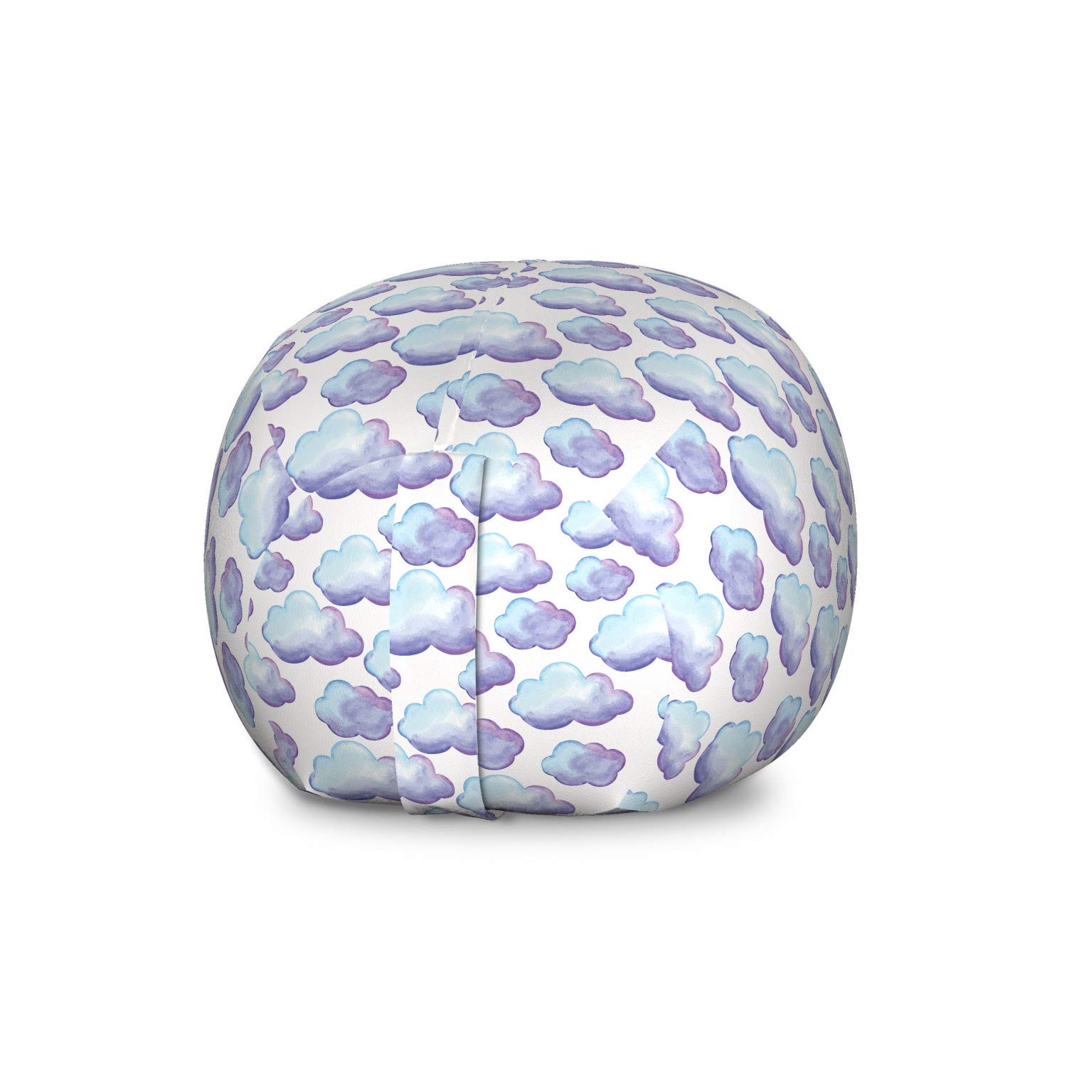 Ambesonne Watercolor Storage Toy Bag Chair - Gradient Clouds Design, Large Washable Stuffed Animal Organizer for Kids Room, Nursery & Playroom - Ceil Blue & Pale Blue