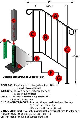 Iron X Handrail Picket #2 (No Fasteners) - 12 Pack Violet 2 Feet - Durable Metal Balusters for Staircase, Deck & Porch Safety Railings