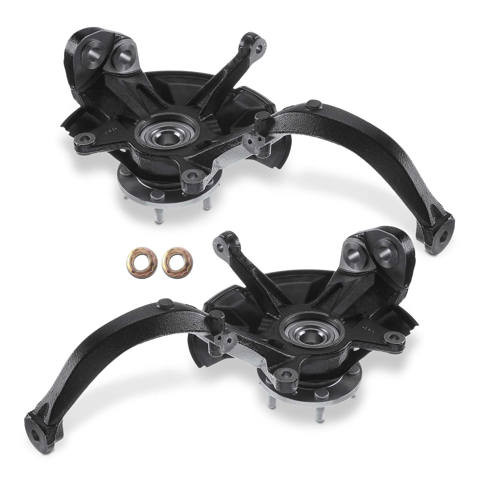 Premium Pair of Front Left & Right Steering Knuckle & Wheel Bearing Hub Assembly - Compatible with Ford Fusion 2006-2012, Lincoln MKZ 2007-2012, Mercury Milan 2006-2011 - Driver & Passenger Side Replacement - Perfect for Suspension Repair & Wheel Alignment