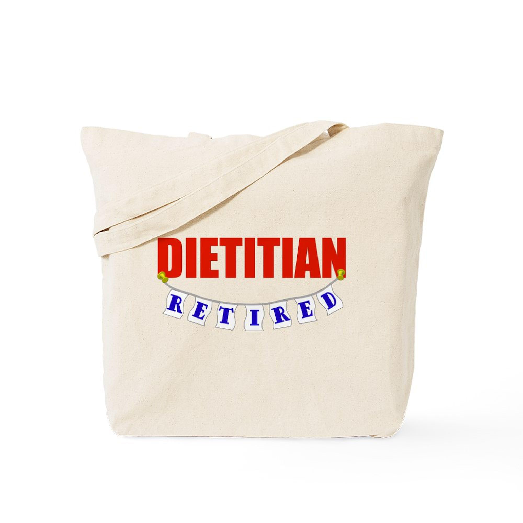 Retired Dietitian Tote Bag - Natural Canvas Reusable Shopping Bag for Groceries, Beach & Work | Eco-Friendly Cotton Tote with Large Capacity