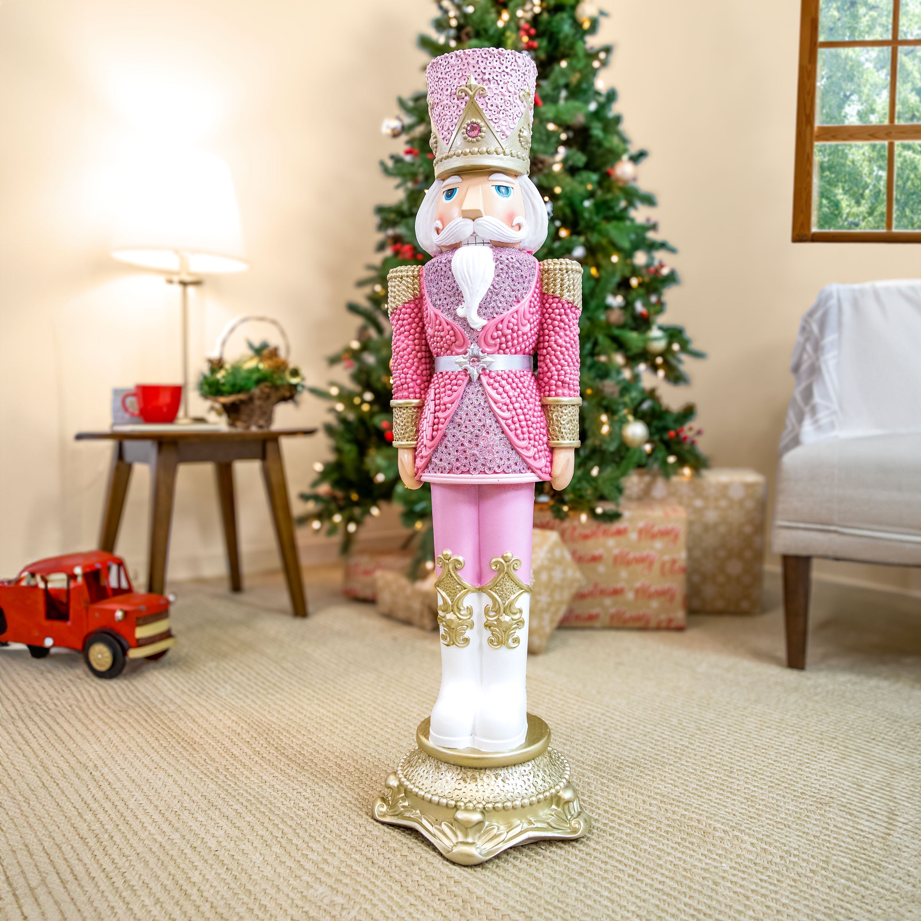 Prince Kenneth Christmas Nutcracker Statue - 37 Inch Tall Holiday Decoration for Home, Office & Festive Parties | Sunnydaze