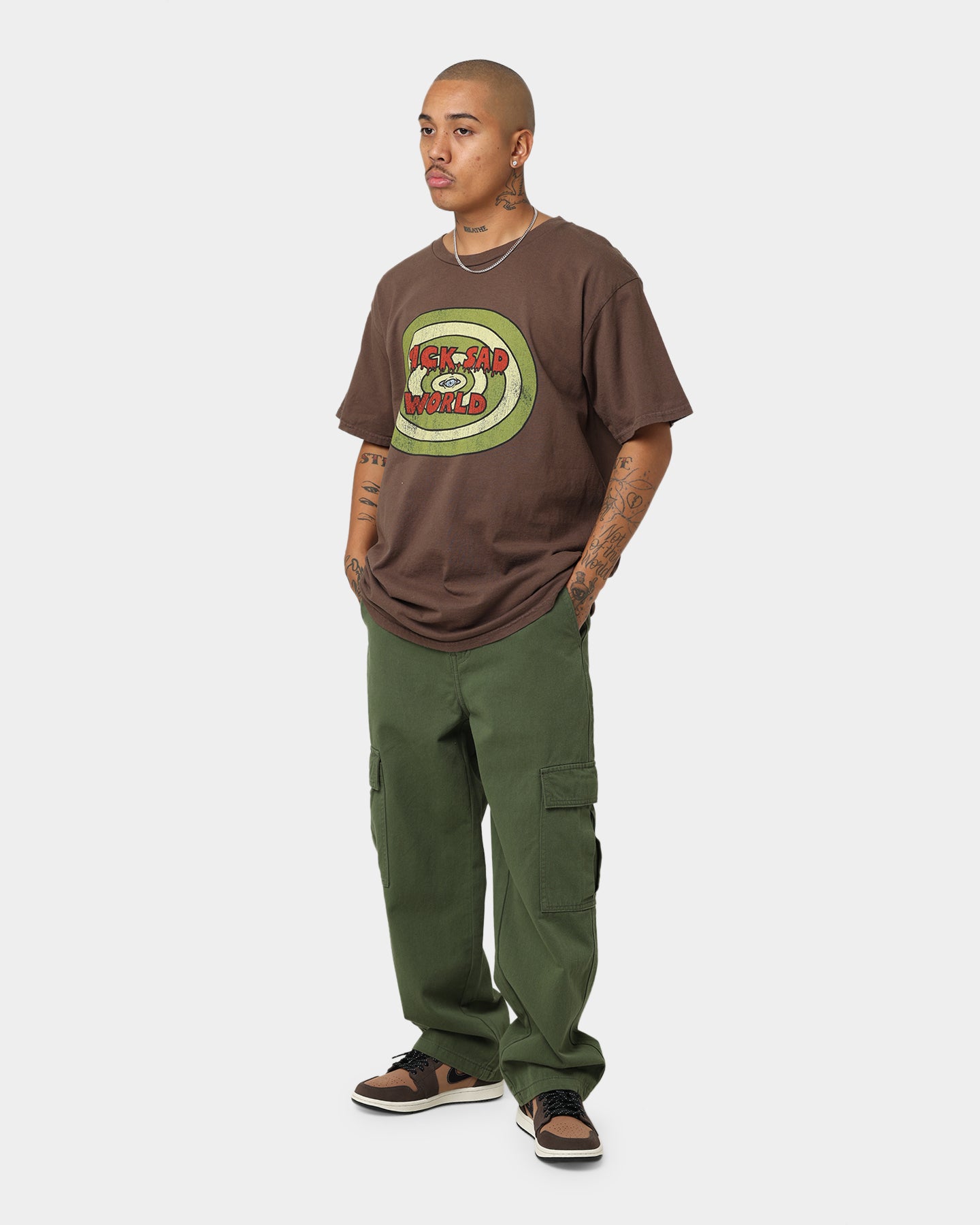American Thrift X Daria Sick Sad World Graphic T-Shirt - Brown Vintage Cartoon Tee for Casual Wear & 90s Nostalgia Fashion