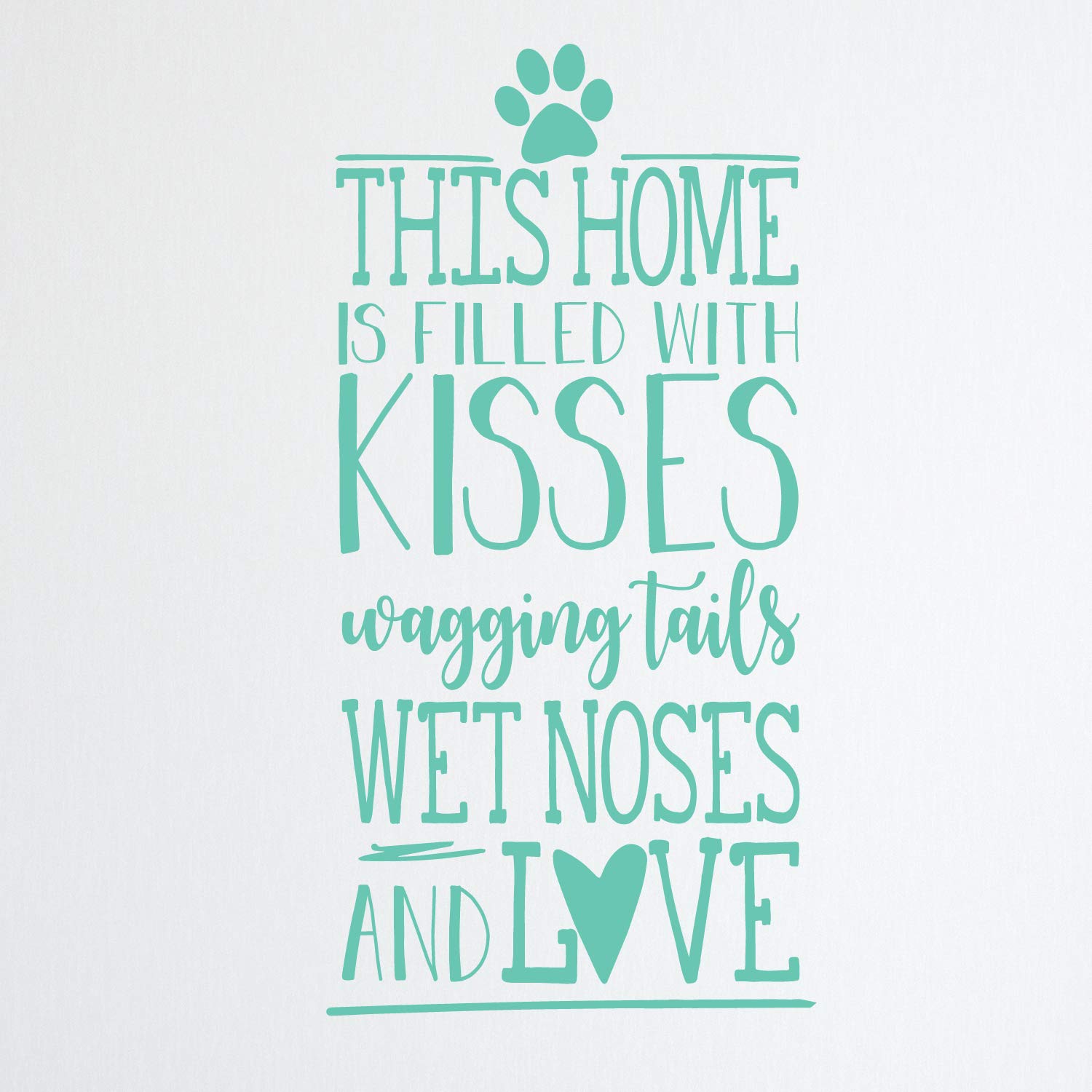 Dog Lover Gifts - Vinyl Wall Decal for Home Decor, Veterinary Clinic & Front Door - 'This Home is Filled with Kisses & Wagging Tails' - Perfect for Pet Owners, Dog Daycare & Animal Shelter Decorations