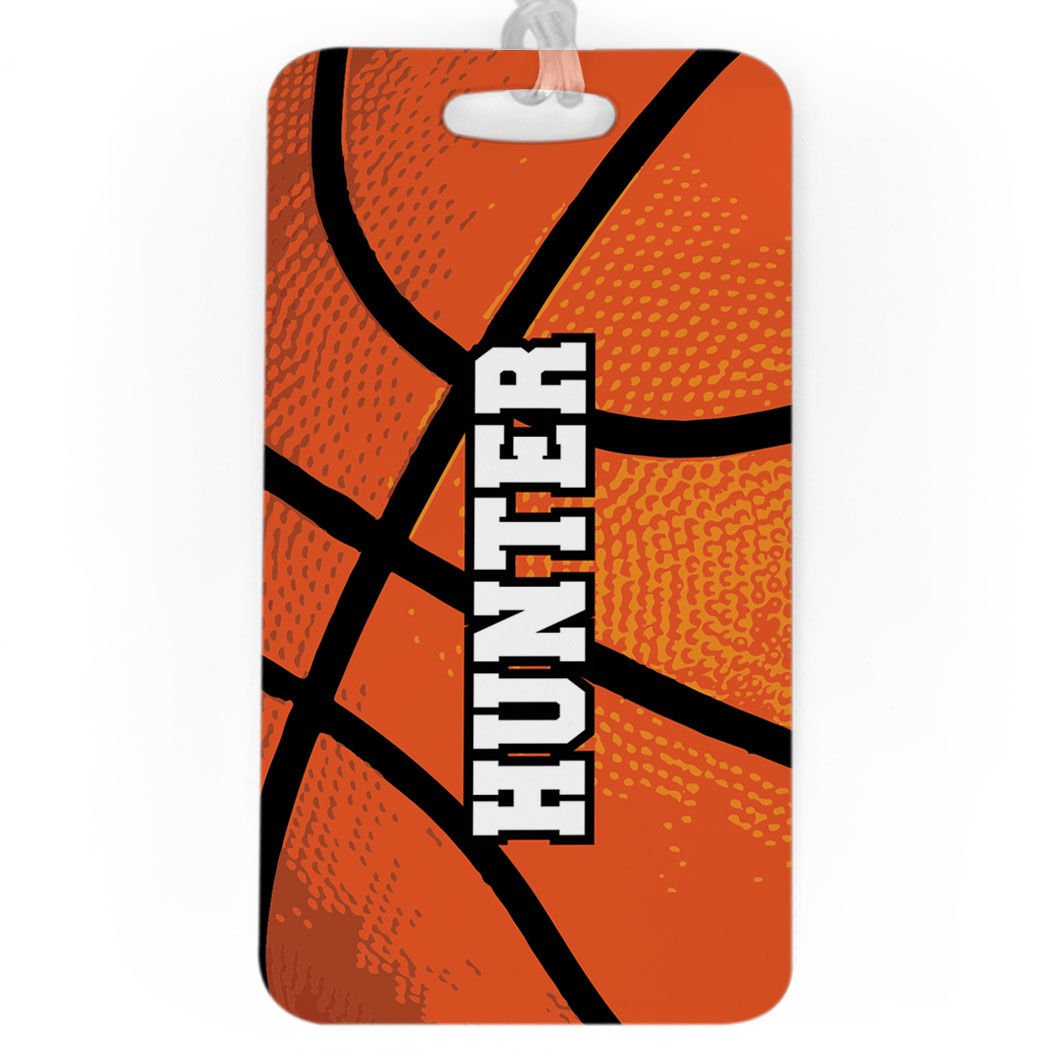 Personalized Basketball Luggage Tag - Large Textured Basketball Design - Perfect for Travel Bags, Sports Gear & Gift Giving