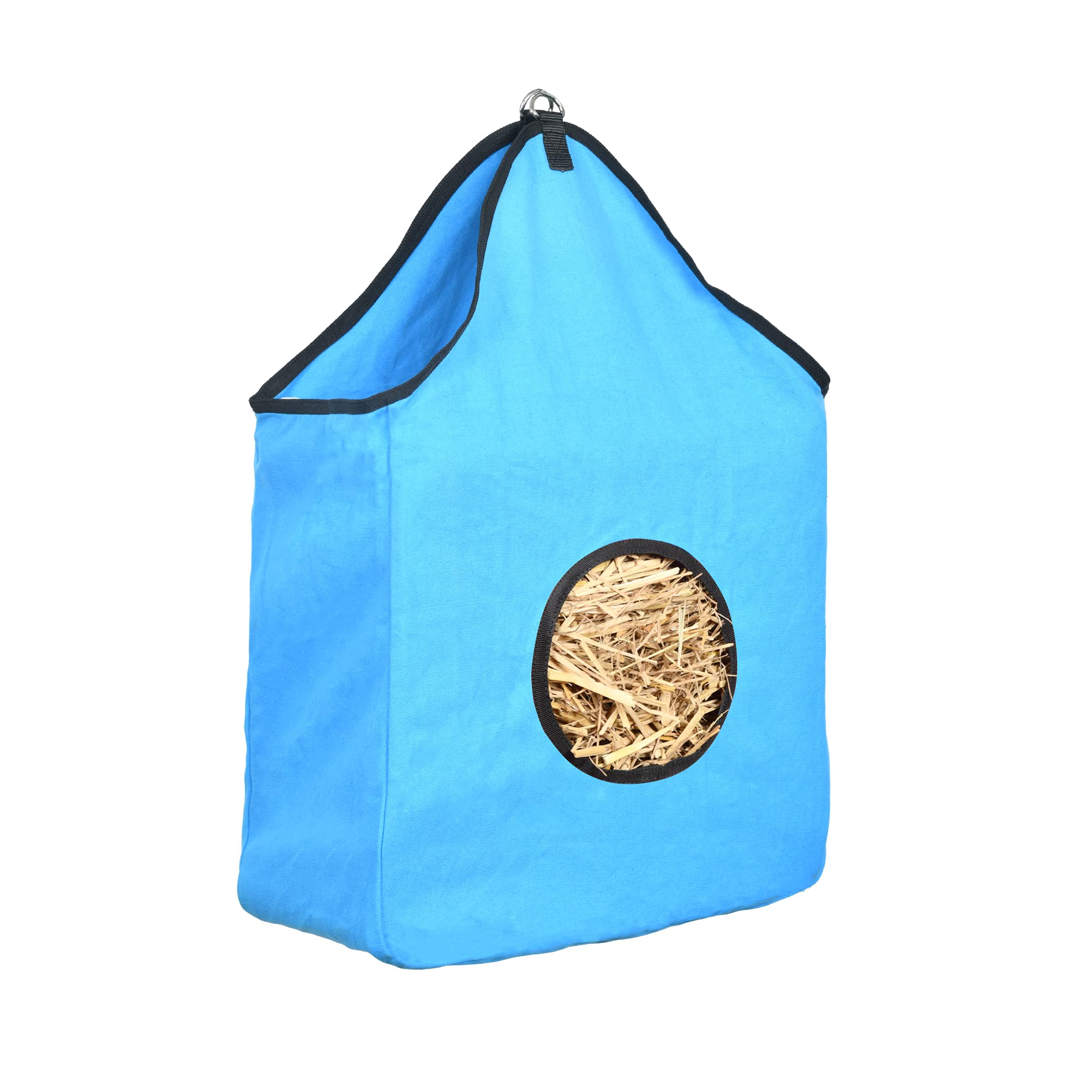 Durable SIE Canvas Horse Hay Bag - Turquoise Color for Feeding & Stable Use | Slow Feed Hay Net for Horses, Ponies & Livestock | Perfect for Barn, Pasture & Travel