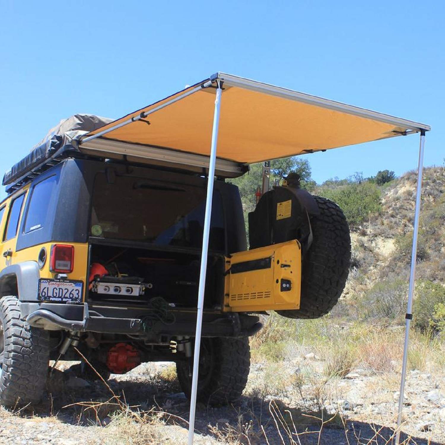 Tuff Stuff TS-AWN-RT-6.5 TS-AWN-SW-6.5 Roof Top & Shade Wall Awning - Heavy Duty Waterproof Outdoor Canopy for Camping, RV, and Patio Shelter