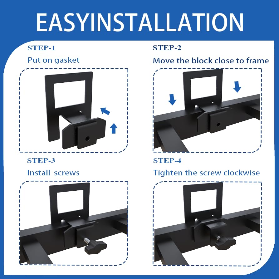 Non-Slip Mattress Grippers for Metal Bed Frames - 6PC Adjustable Anti-Slip Baffles, Black Mattress Holders to Keep Mattress in Place - Perfect for Queen/King Size Beds, Bedroom Furniture Stability & Noise Reduction