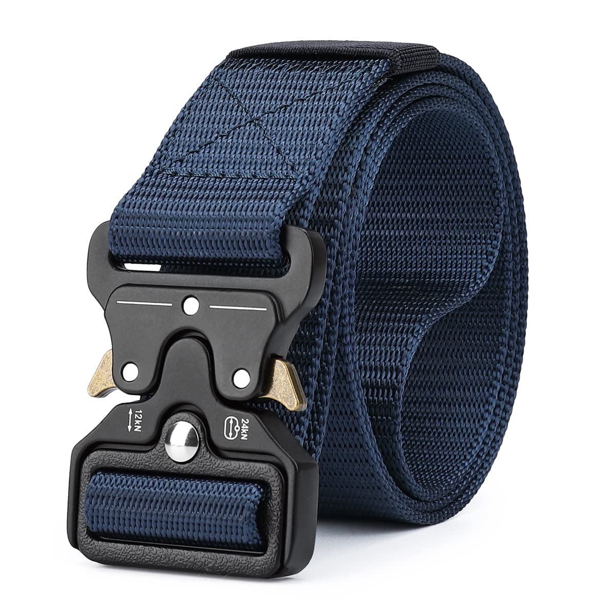 MOZETO Tactical Belt for Men - Heavy Duty Military Web Belt with Quick Release Metal Buckle - Perfect for Work, Hiking, Outdoor Adventures & Concealed Carry