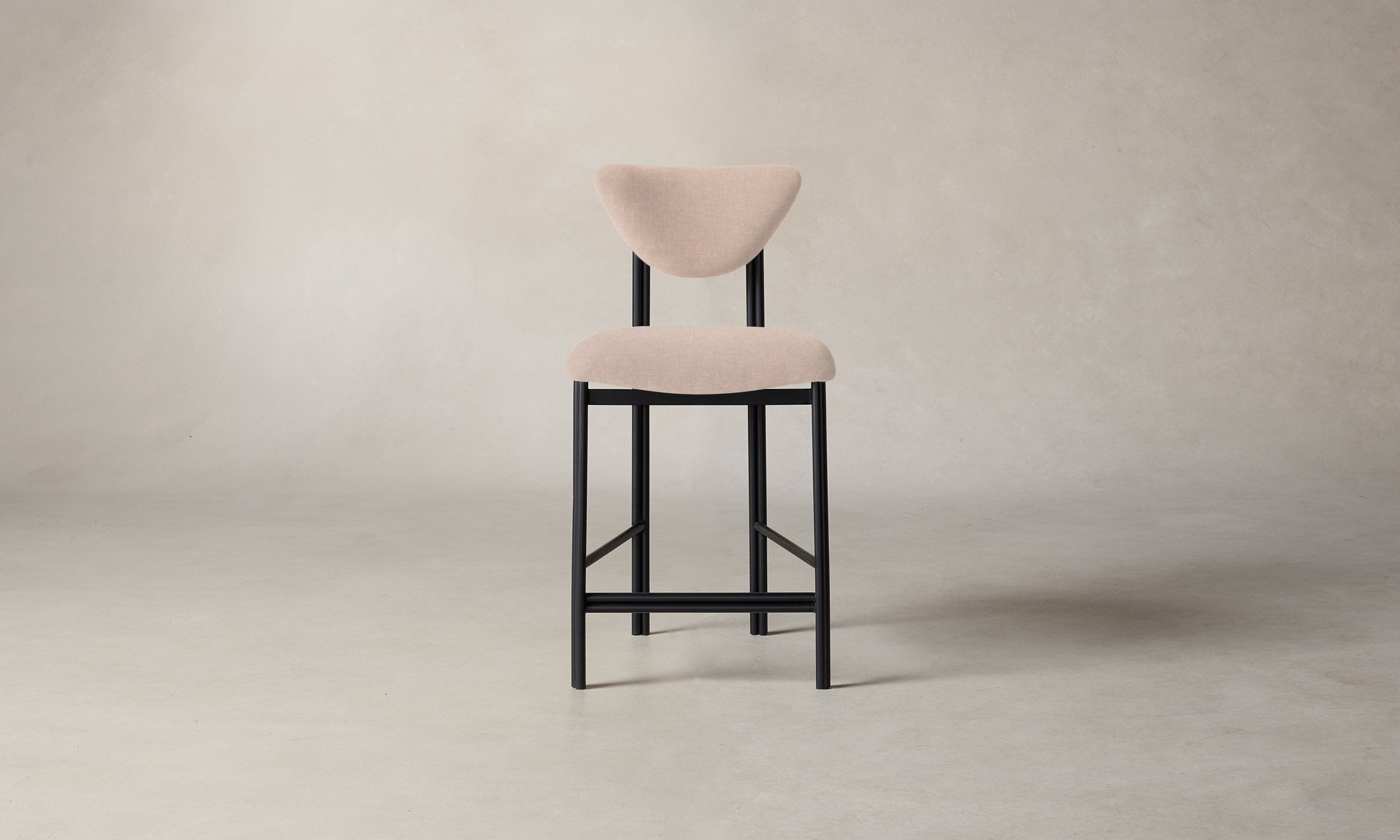 Heritage Belgian Linen Counter Stool with Cooper Design - Modern Kitchen Bar Stool for Dining Room, Breakfast Nook & Home Decor
