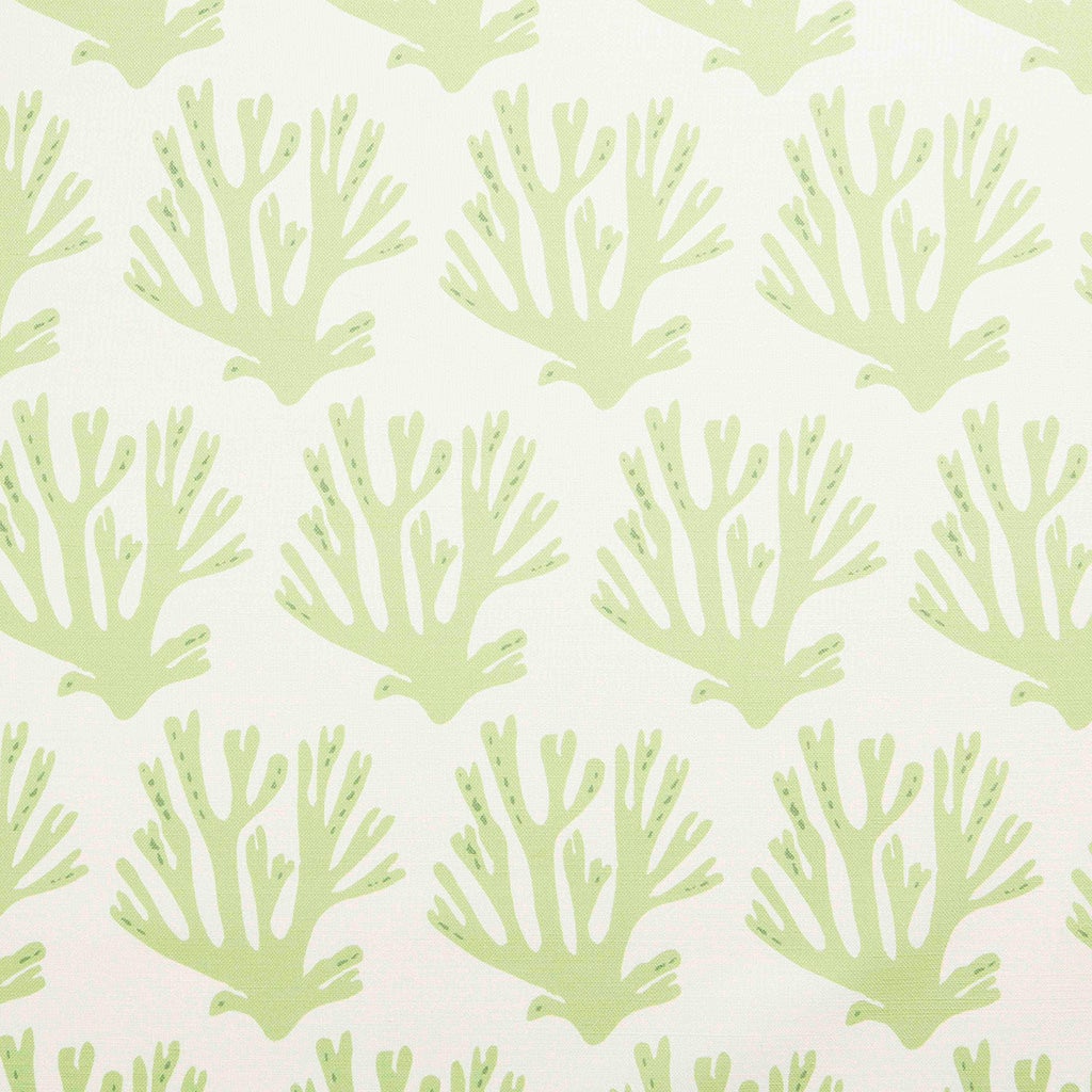 Stylish Coral Printed Linen Cotton Fabric - Green Sample for DIY Crafts, Home Decor & Fashion Sewing Projects