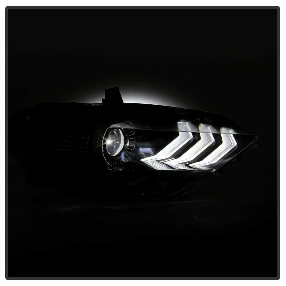 2018-2020 Ford Mustang LED Light Bar Tube Projector Headlights - High Performance Aftermarket Replacement for Passenger Side | Perfect for Night Driving & Off-Road Adventures