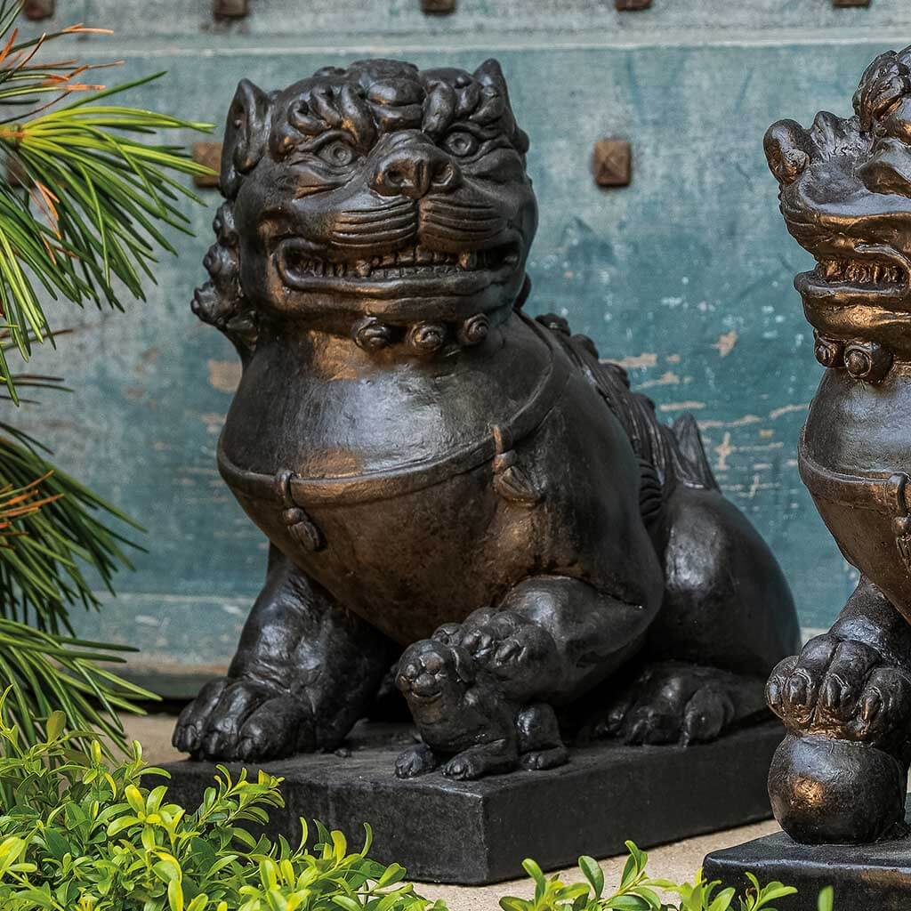 Campania International Traditional Foo Dog Female Statue - Chinese Guardian Lion Statue for Home Decor, Feng Shui Protection & Garden Ornament
