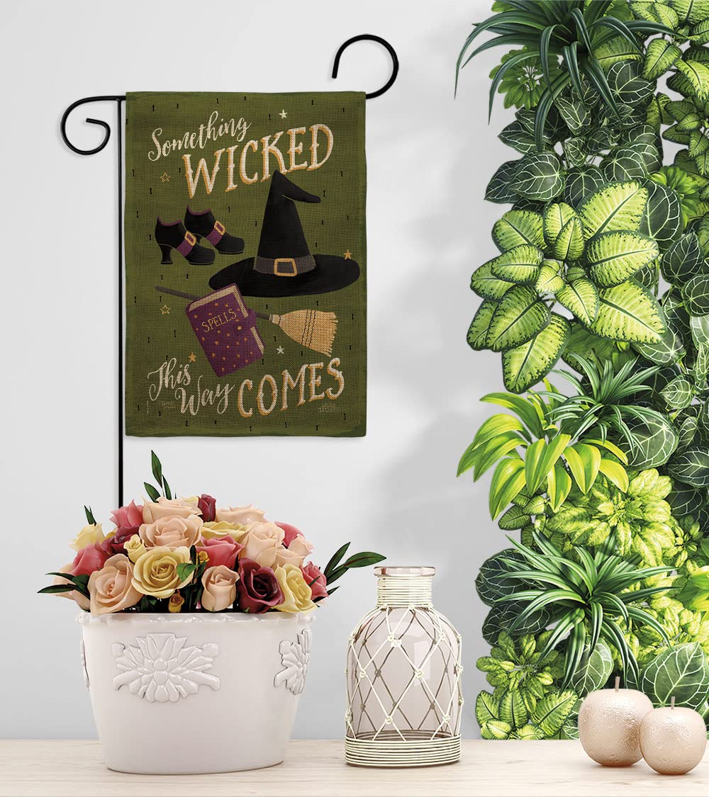 Halloween Garden Flag Set - Witch, Black Cat & Pumpkin Decor for Fall