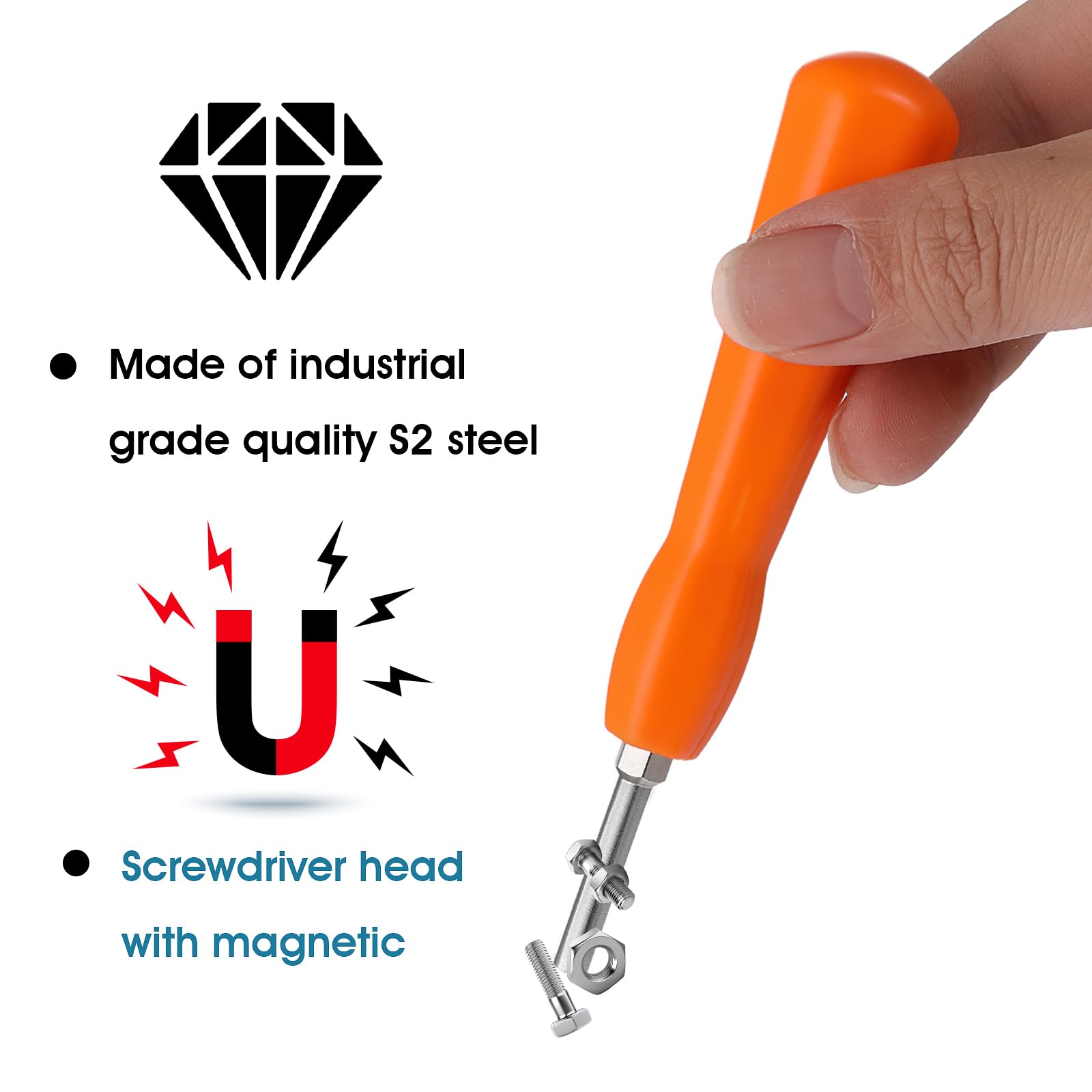 Abeillo Double-Ended Security Gamebit Screwdriver Set 3.8mm & 4.5mm - Compatible with NES, SNES, N64, Gameboy Game Cartridges (Orange) - Perfect for Retro Gaming Console Repair & Maintenance