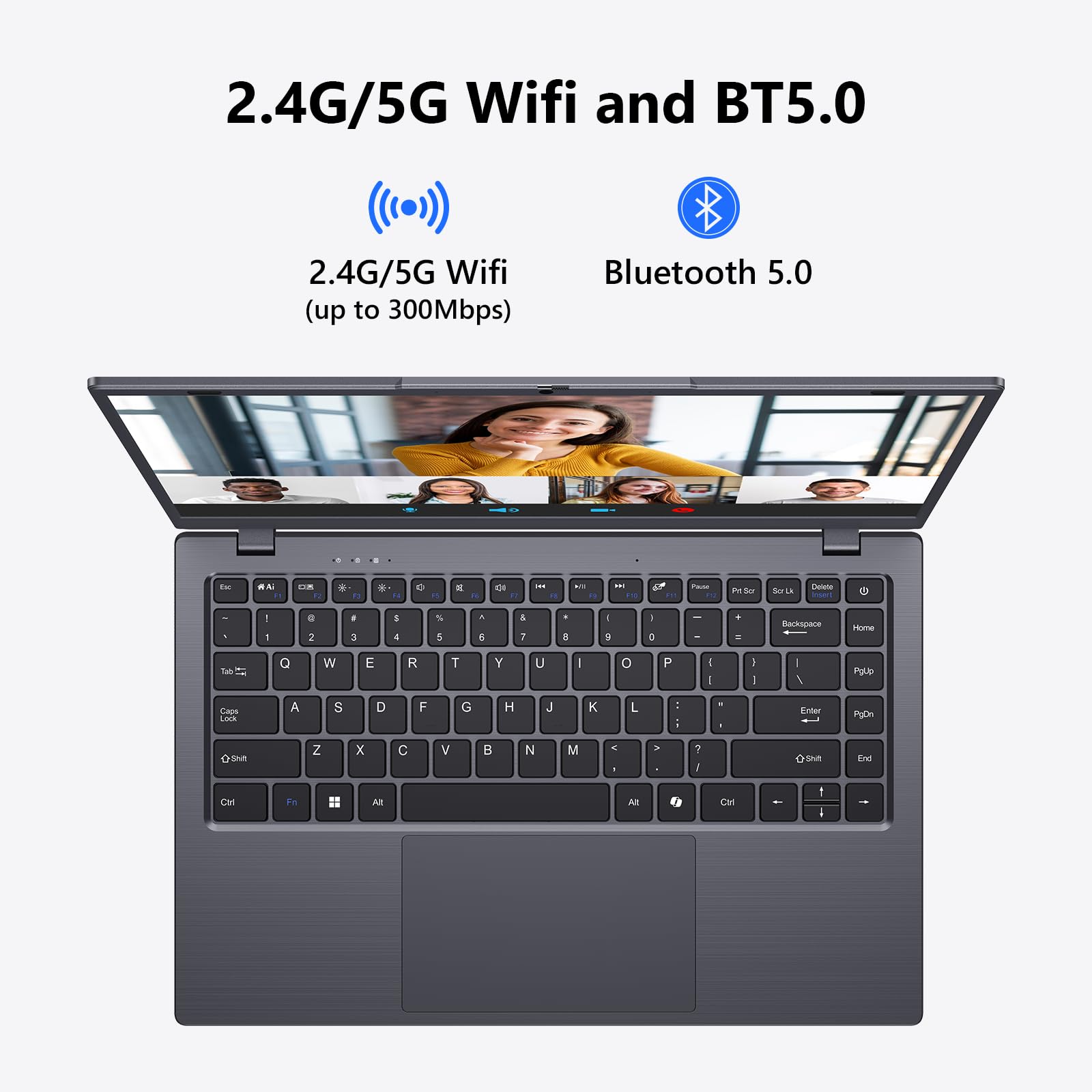 Coolby 14.1 Inch Windows 11 Laptop - HD Display, Intel N5095 Quad Core Processor, 8GB RAM & 128GB SSD, Dual-Band WiFi (2.4G/5G Hz), Bluetooth - Perfect for Remote Work, Online Learning & Business Travel
