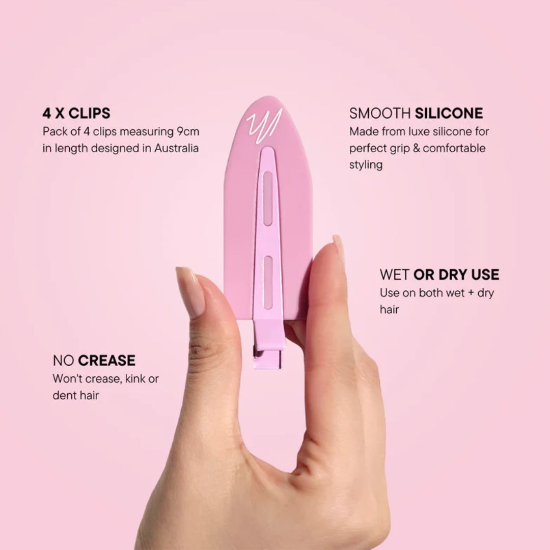 Mermade Hair Jumbo No Crease Clips 4 Pack - Large Hair Claw Clips for Thick Hair, No Slip Hair Clips for Women - Perfect for Updos, Ponytails & Everyday Hairstyles