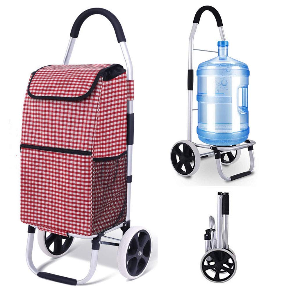 Foldable Collapsible Wagon Cart with Removable Waterproof Bag - Heavy Duty 2-Wheel Shopping Trolley for Groceries, Beach, Camping & Outdoor Activities - Compact Stair-Climbing Push Cart for All Ages