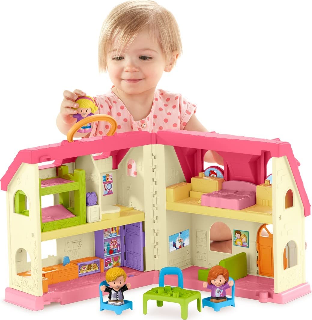 Fisher-Price Little People Toddler Playhouse with Surprise Sounds & Music - Interactive Playset with Figures & Accessories for Kids Ages 1+ | Pretend Play, Early Learning & Indoor Fun | Amazon Exclusive Toy for Toddlers