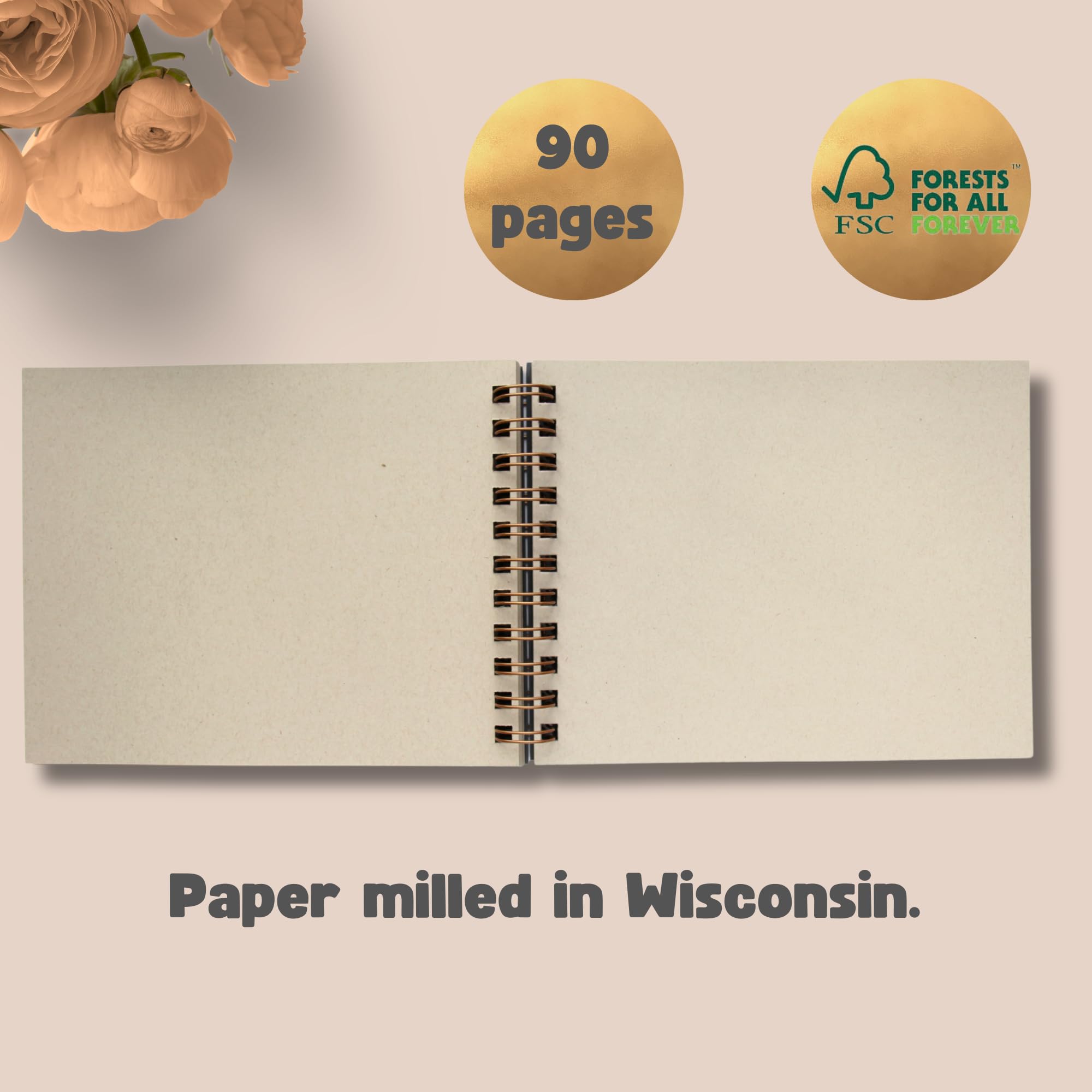 Premium Travel Journal with Gold Foil Embossing - 90 Tan Pages Vacation Scrapbook & Postcard Album | Perfect Travel Companion for Adventure Trips, Road Trips & Vacation Memories