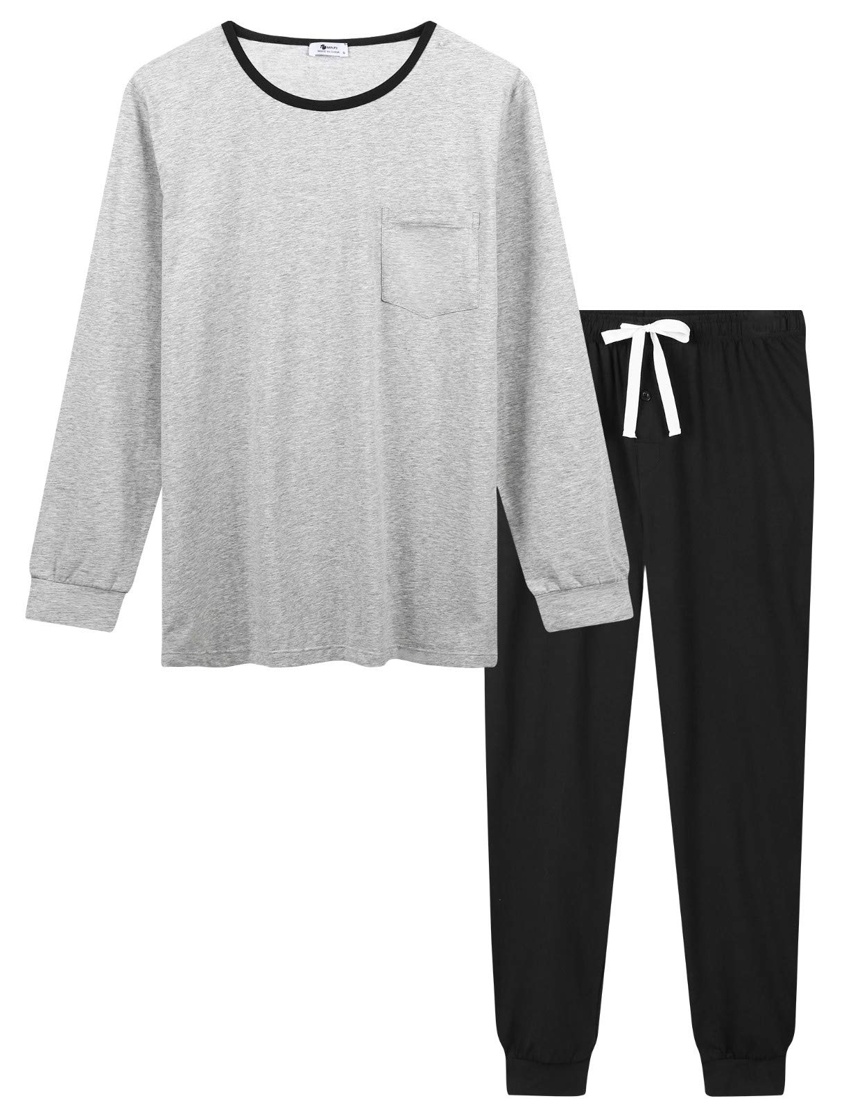 Comfortable Men's Cotton Pajama Set with Jogger Pants - Soft Lounge Wear for Sleep & Relaxation at Home