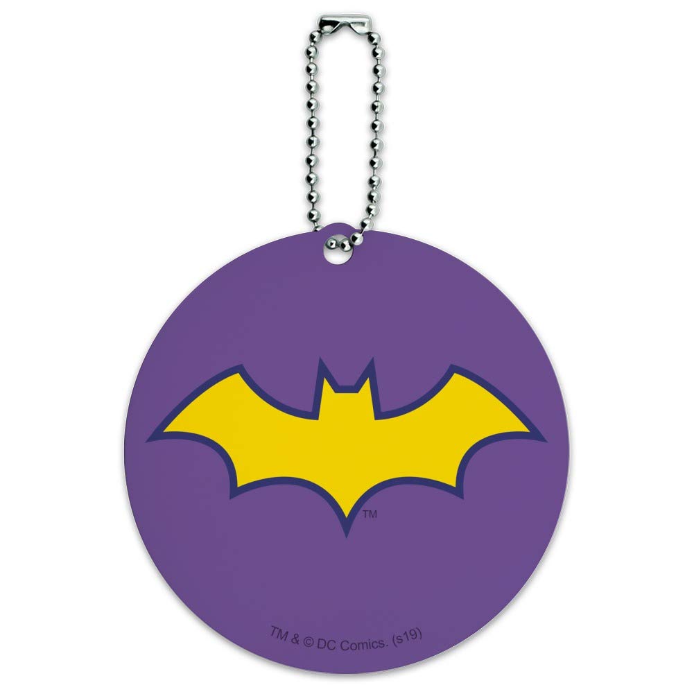 Batman & Batgirl Logo Round Luggage ID Tag - Durable Suitcase Name Tag for Carry-On Bags - Perfect for Travel, Business Trips & Vacation Identification