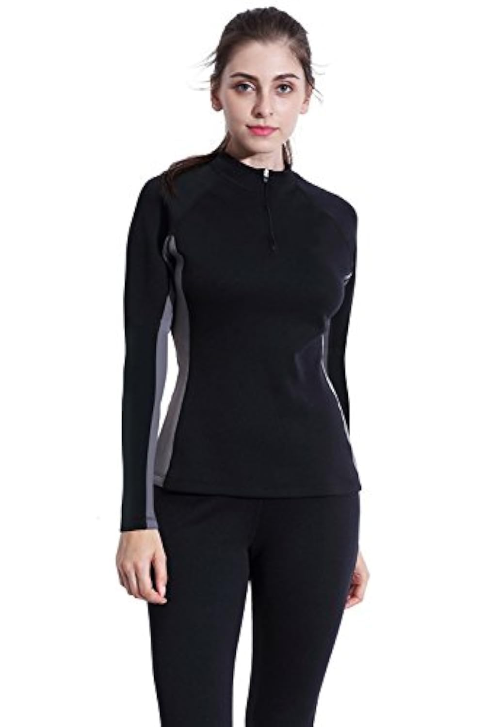 ValentinA Women's Hot Thermo Body Shaper Slimming Long Shirt - Workout & Sauna Sweat Suit for Abdominal Fat Burning & Weight Loss - Perfect for Gym, Yoga & Home Fitness