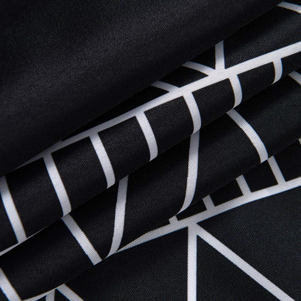 YoKii Black Boho Tassel Shower Curtain 36x72 Inch - Geometric Pattern Bathroom Curtain Set with Hooks - Heavy Weighted Fabric for Spa, Hotel & Home Decor - Waterproof & Stylish Bathroom Accessory for Modern Interior Design
