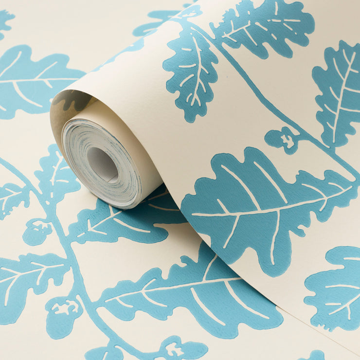 Sky Blue Acorn Pattern Wallpaper - Perfect for Nursery, Bedroom, and Living Room Decor