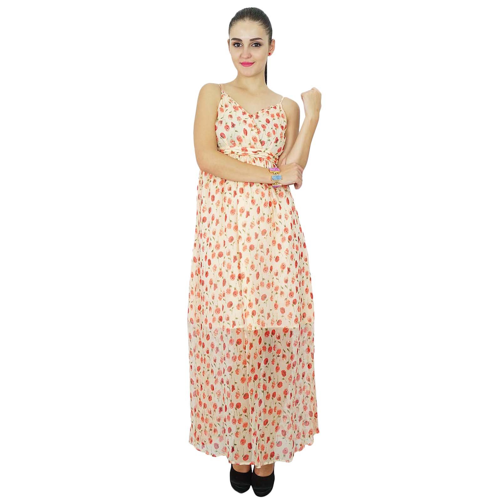 Bimba Women's Bohemian Summer Maxi Dress - Flowy Georgette Long Dress for Beach, Vacation & Casual Wear | Elegant & Chic Boho Style