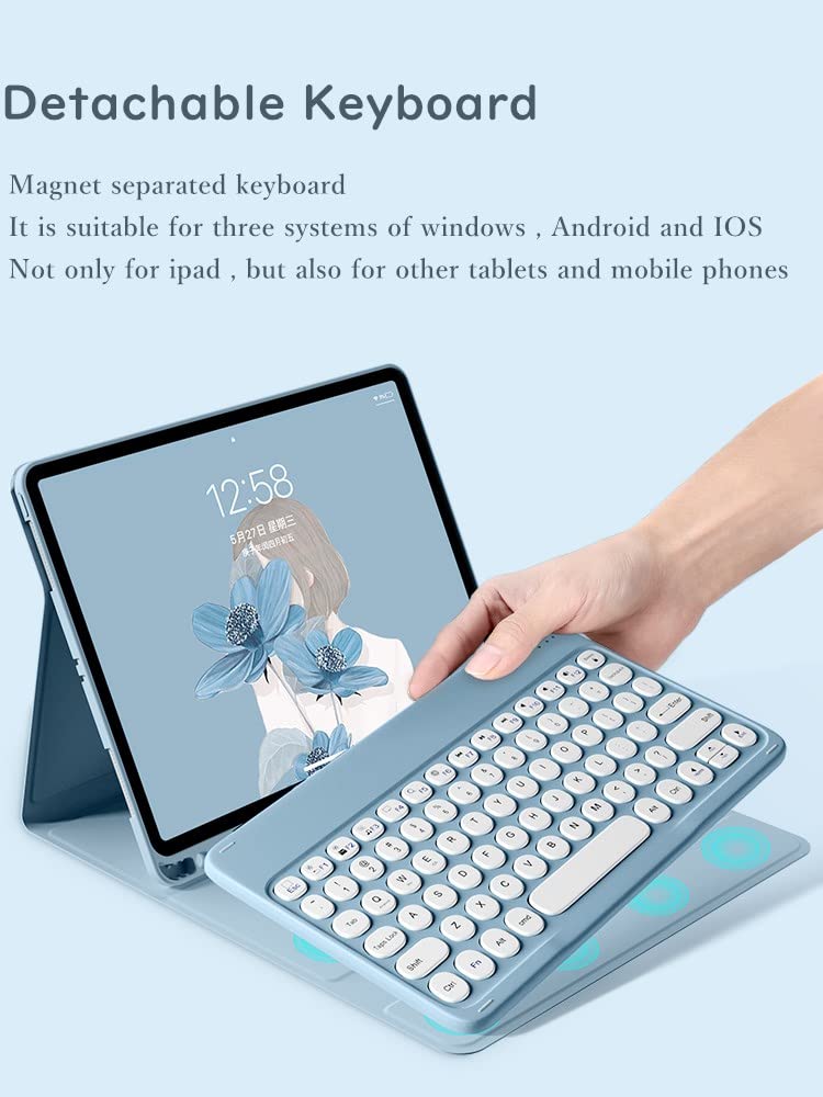 Wireless Bluetooth Keyboard Case for iPad 9th/8th/7th Gen 10.2