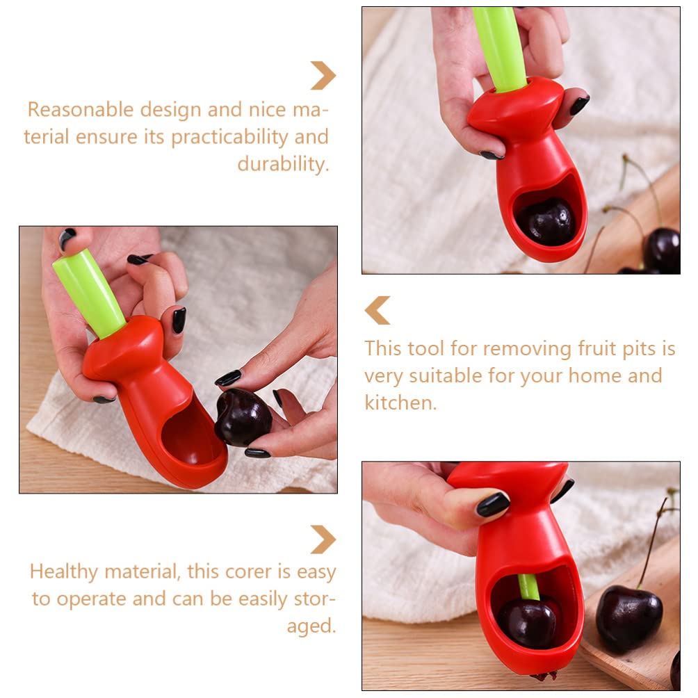 Hemoton 2-Pack Cherry Pitter and Fruit Core Remover - Handheld Stainless Steel Cherry Pitter Tool for Cherries, Olives, Grapes & Dates - Perfect for Baking, Jam Making and Fruit Salad Prep