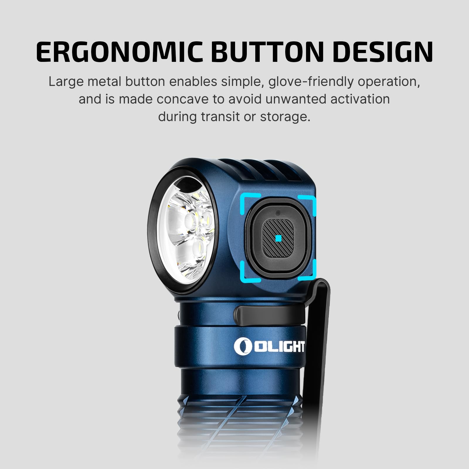 Olight Perun 3 Rechargeable 3000 Lumens LED Headlamp Flashlight with Red Light - IPX8 Waterproof Headlight with Adjustable Headband for Camping, Hiking, Running, Cycling & Night Work (Midnight Blue)